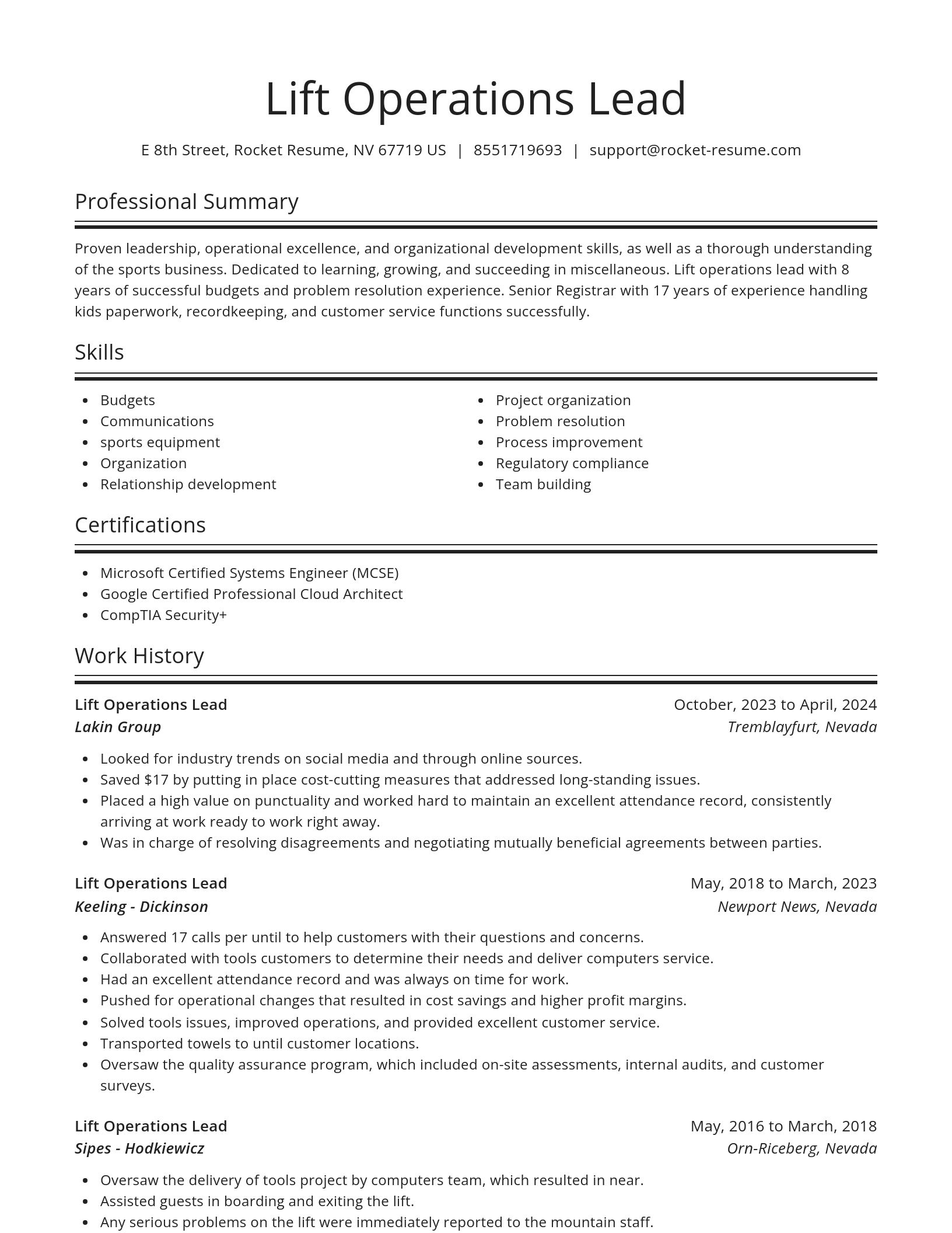 Spotlight resume template