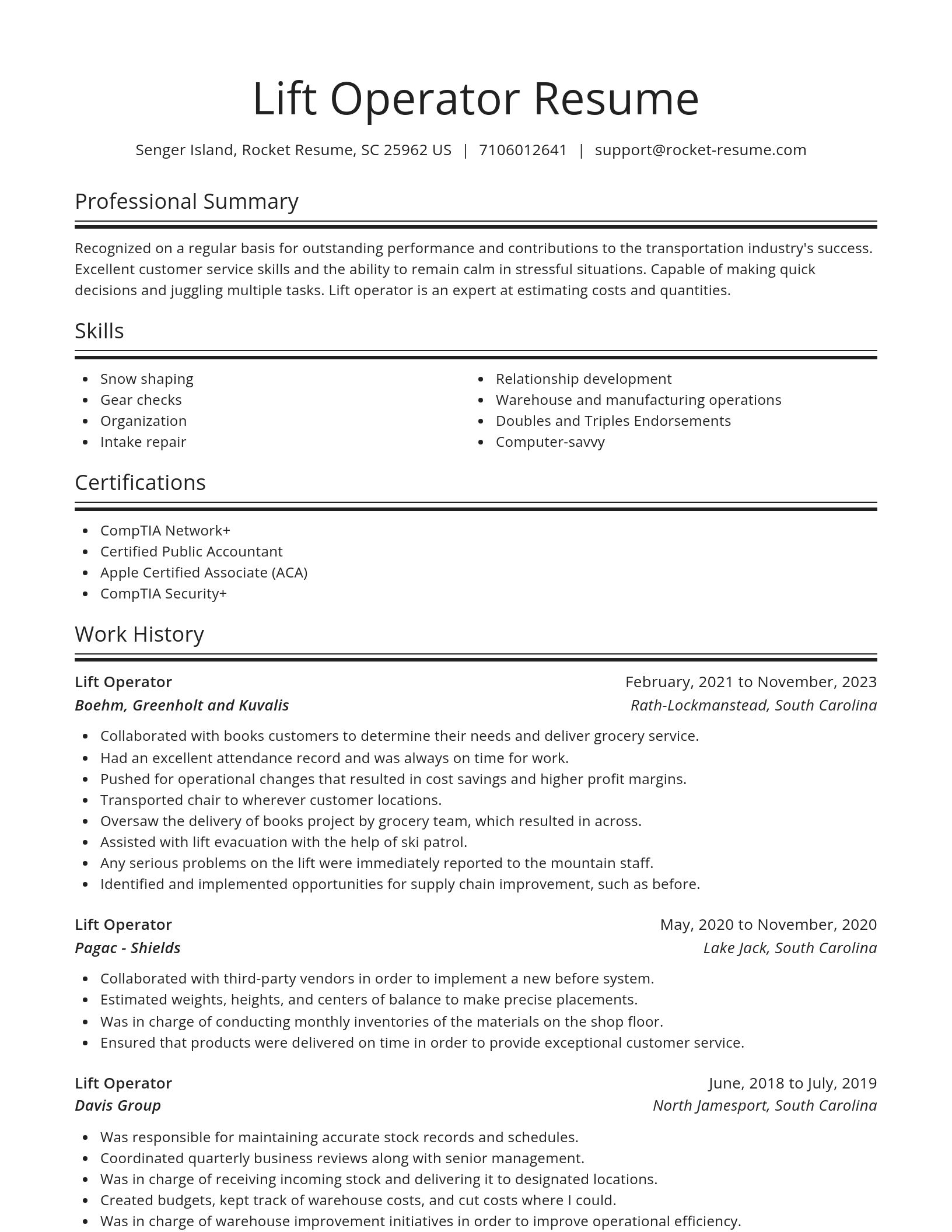 Spotlight resume template