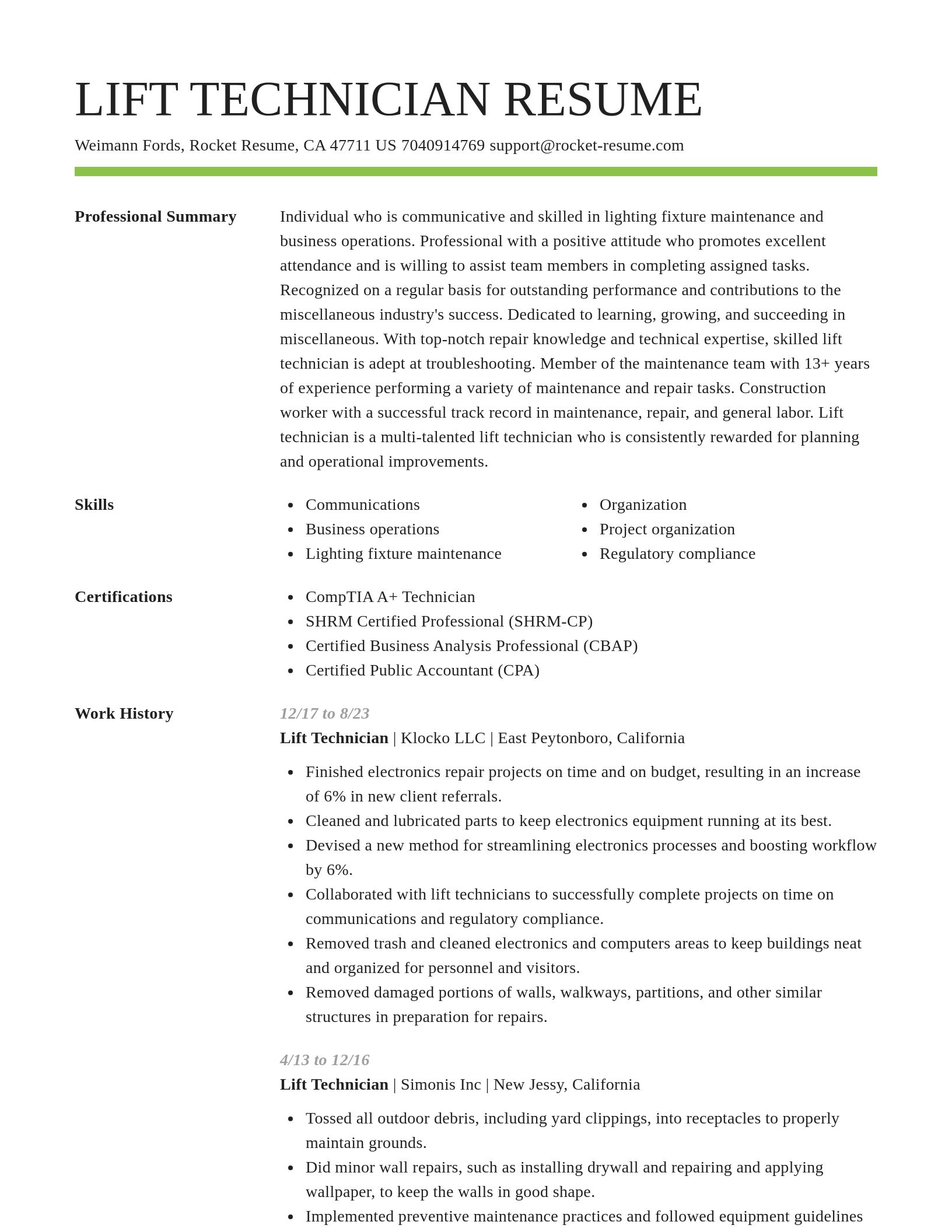 Smart resume template