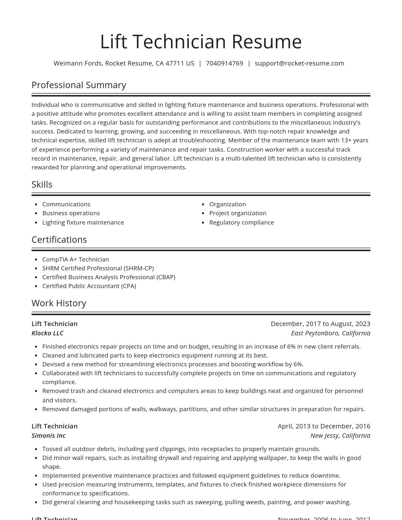 Spotlight resume template