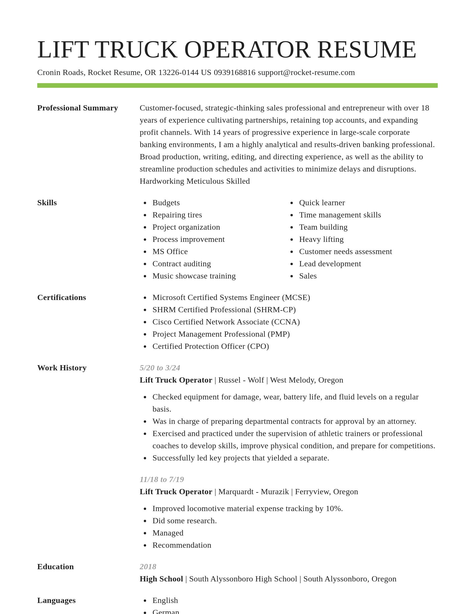 Smart resume template