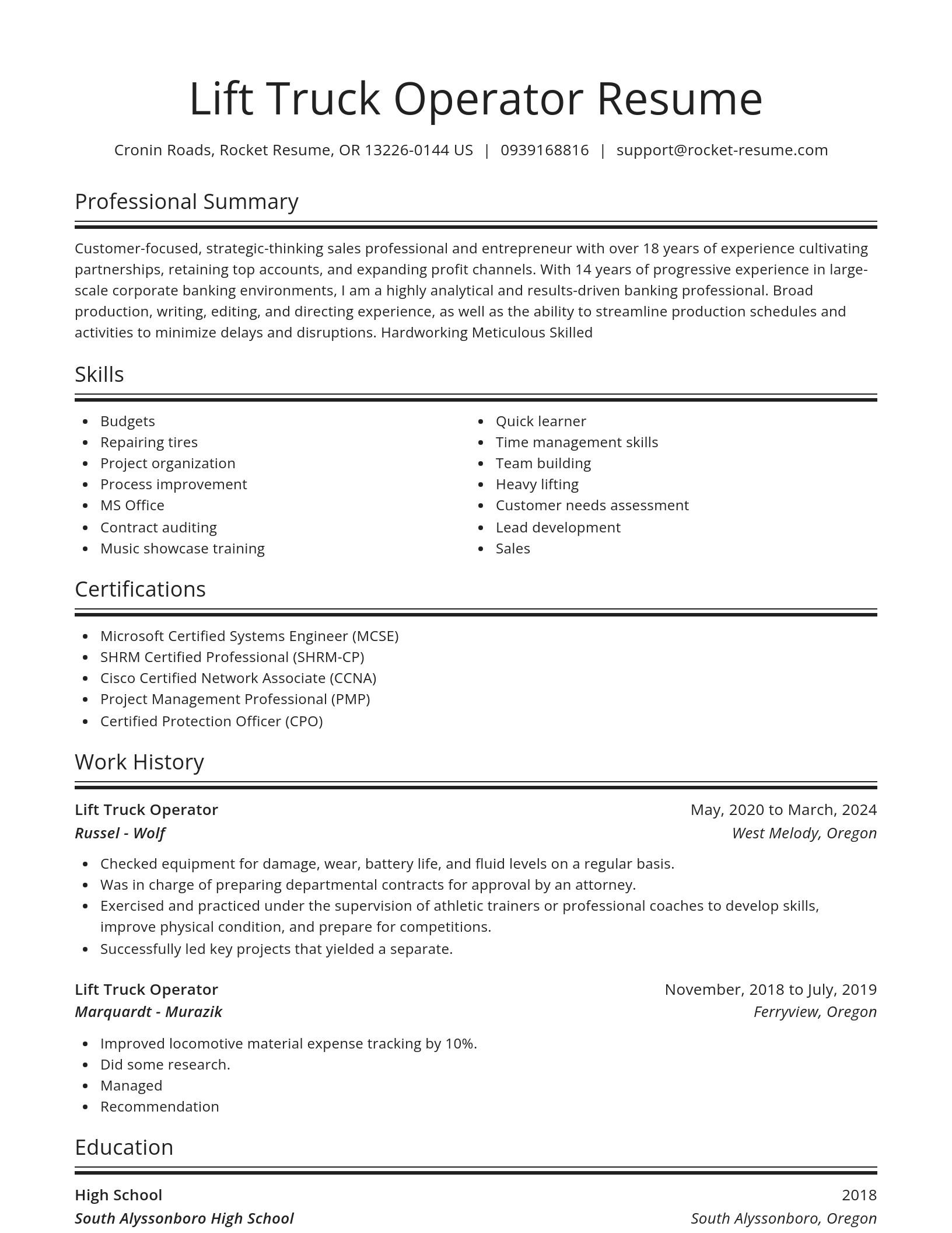 Spotlight resume template