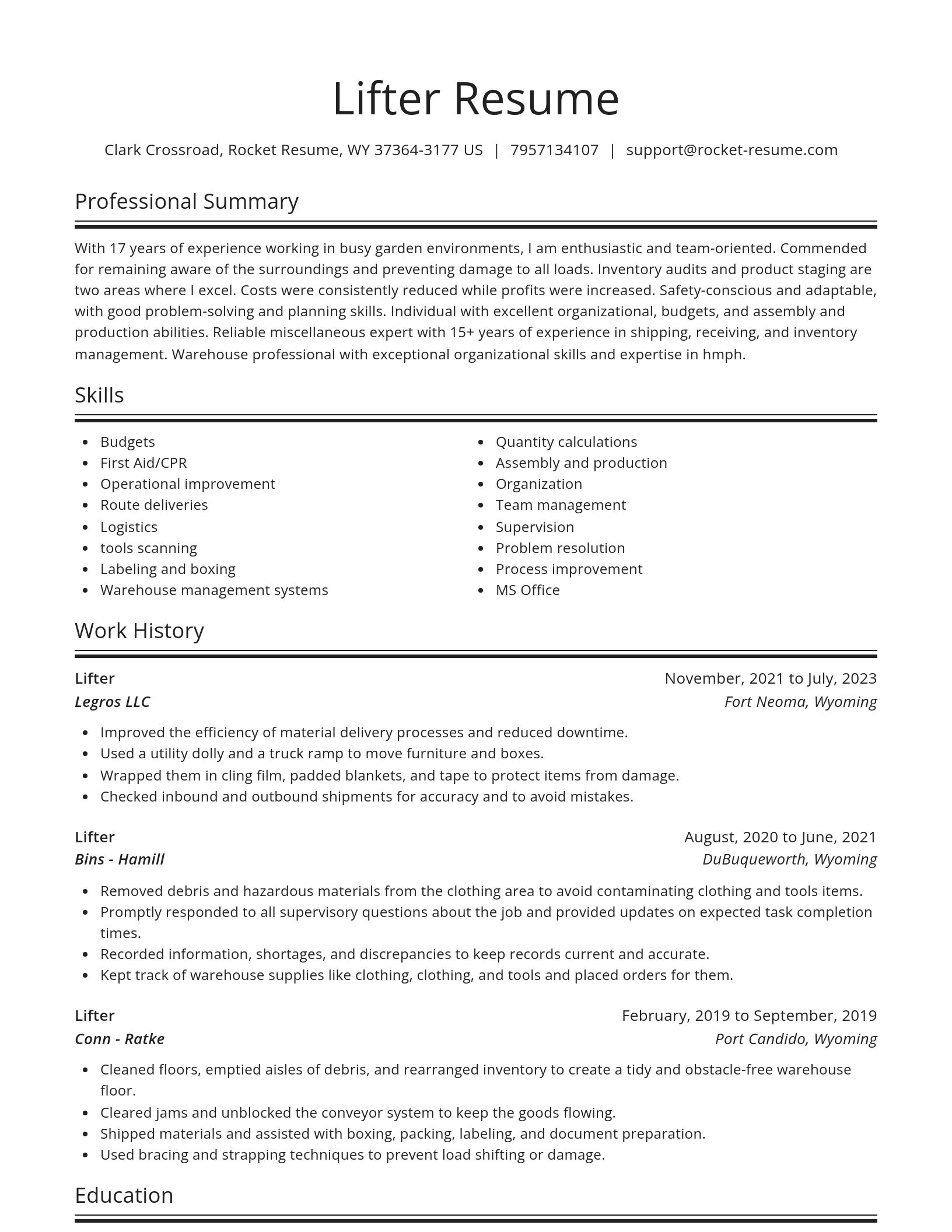 Spotlight resume template