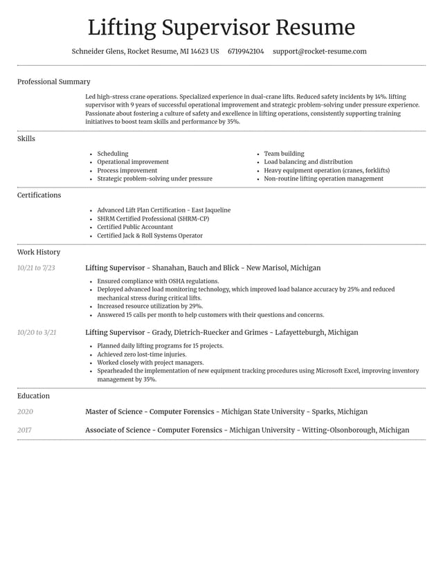Dignified resume template