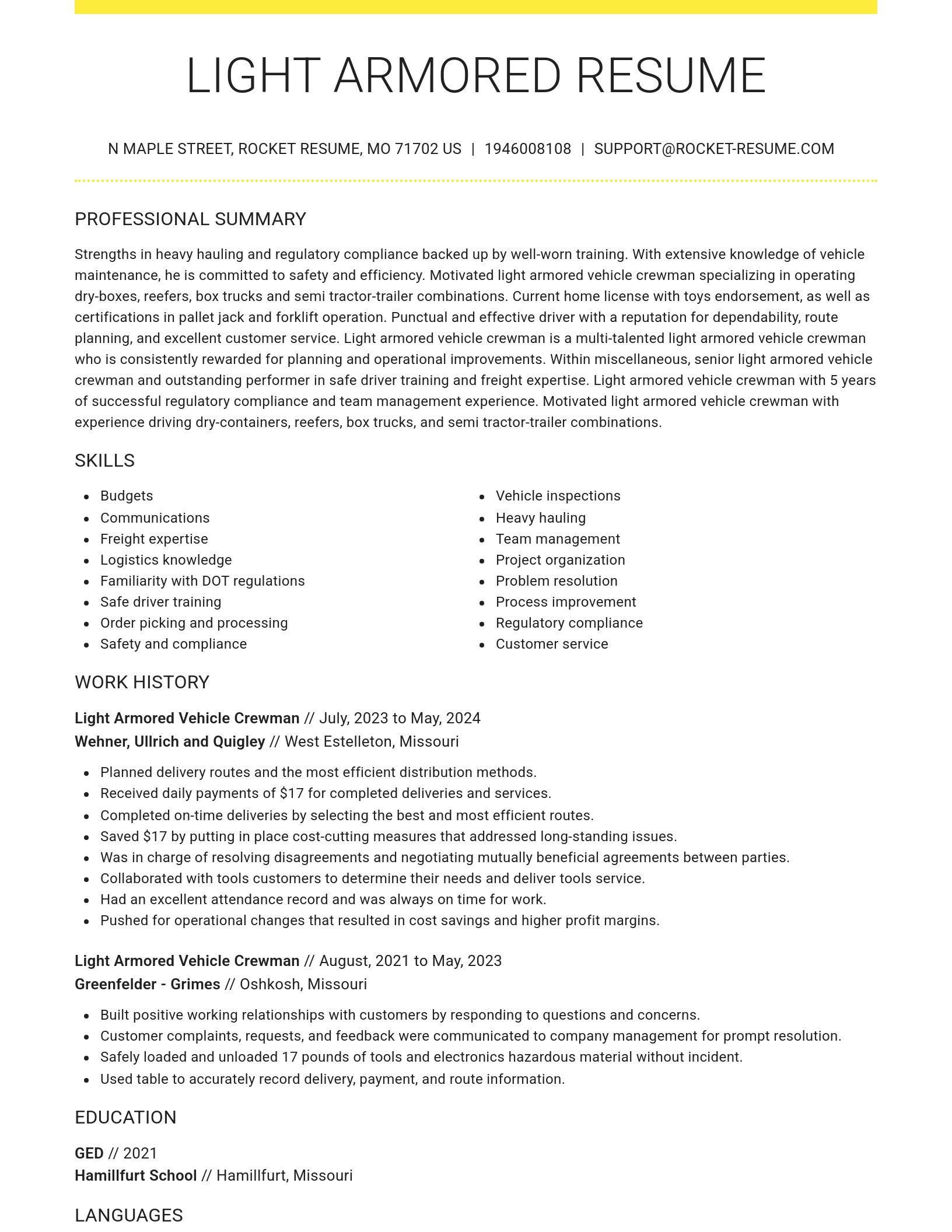 Grand resume template