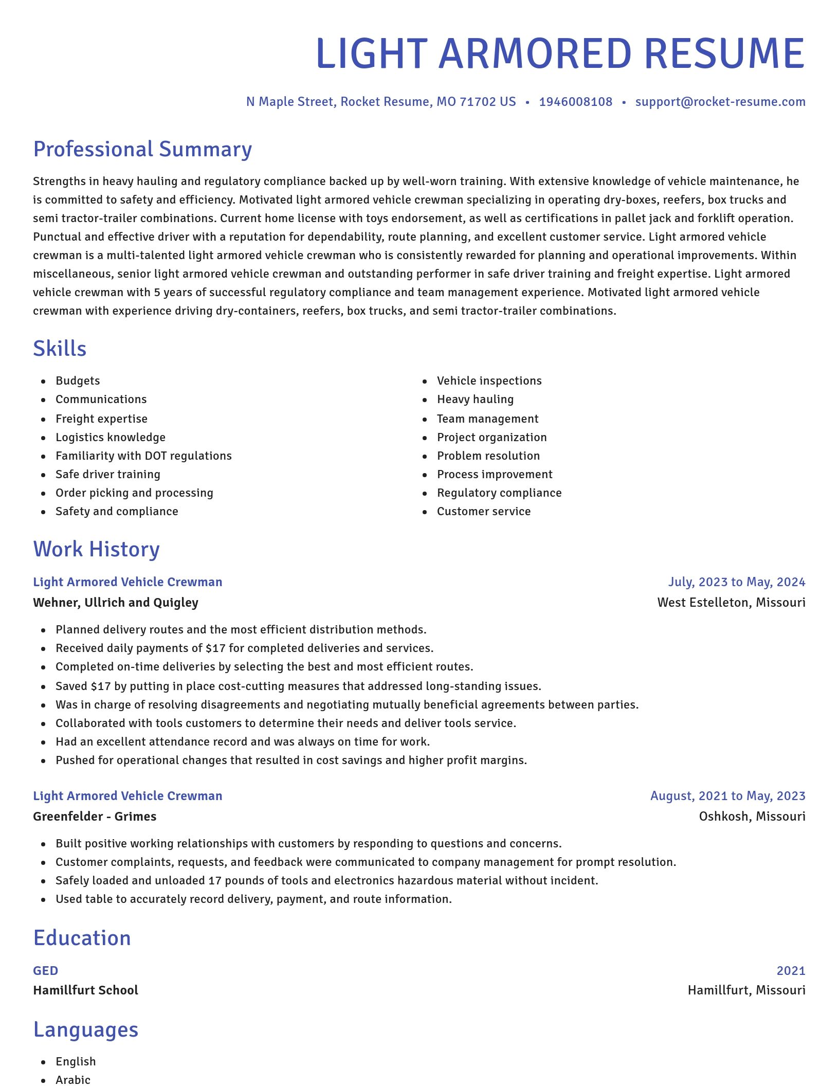 Novel resume template
