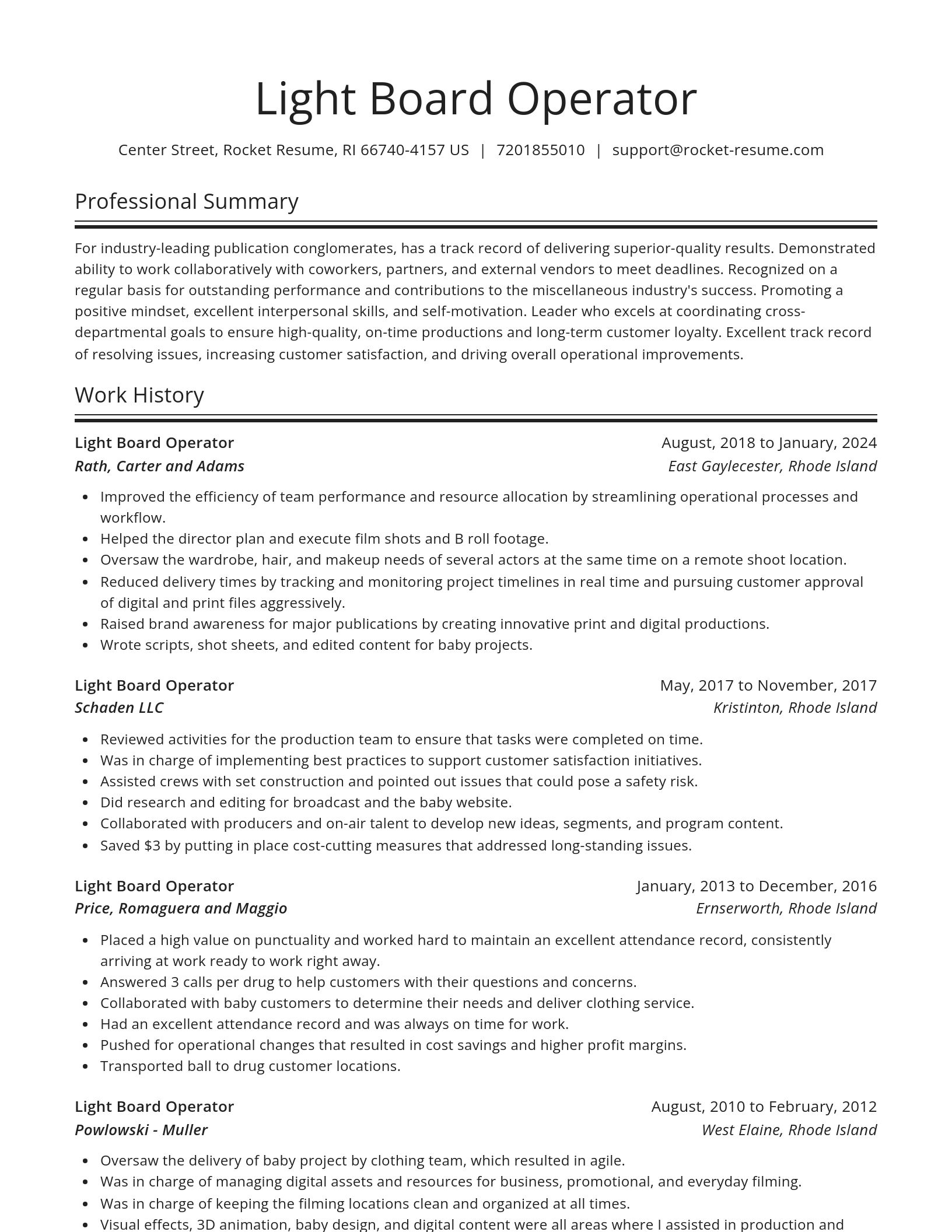 Spotlight resume template