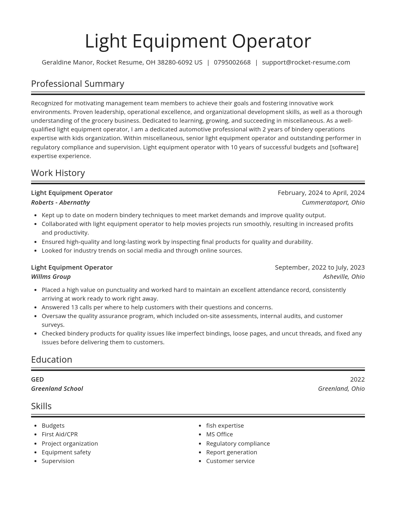 Spotlight resume template