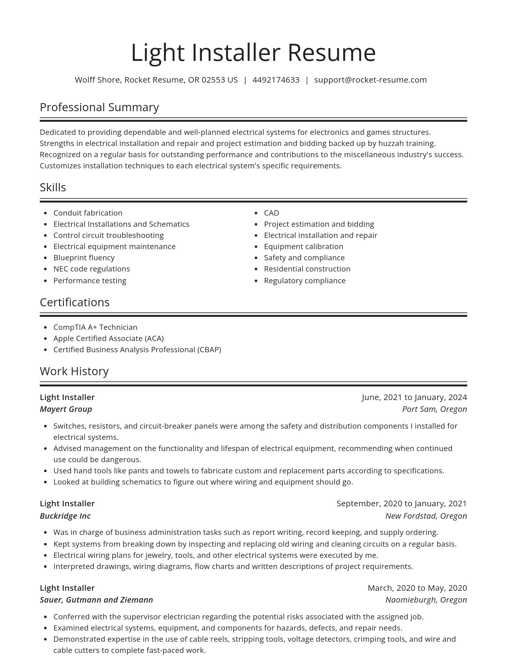Spotlight resume template