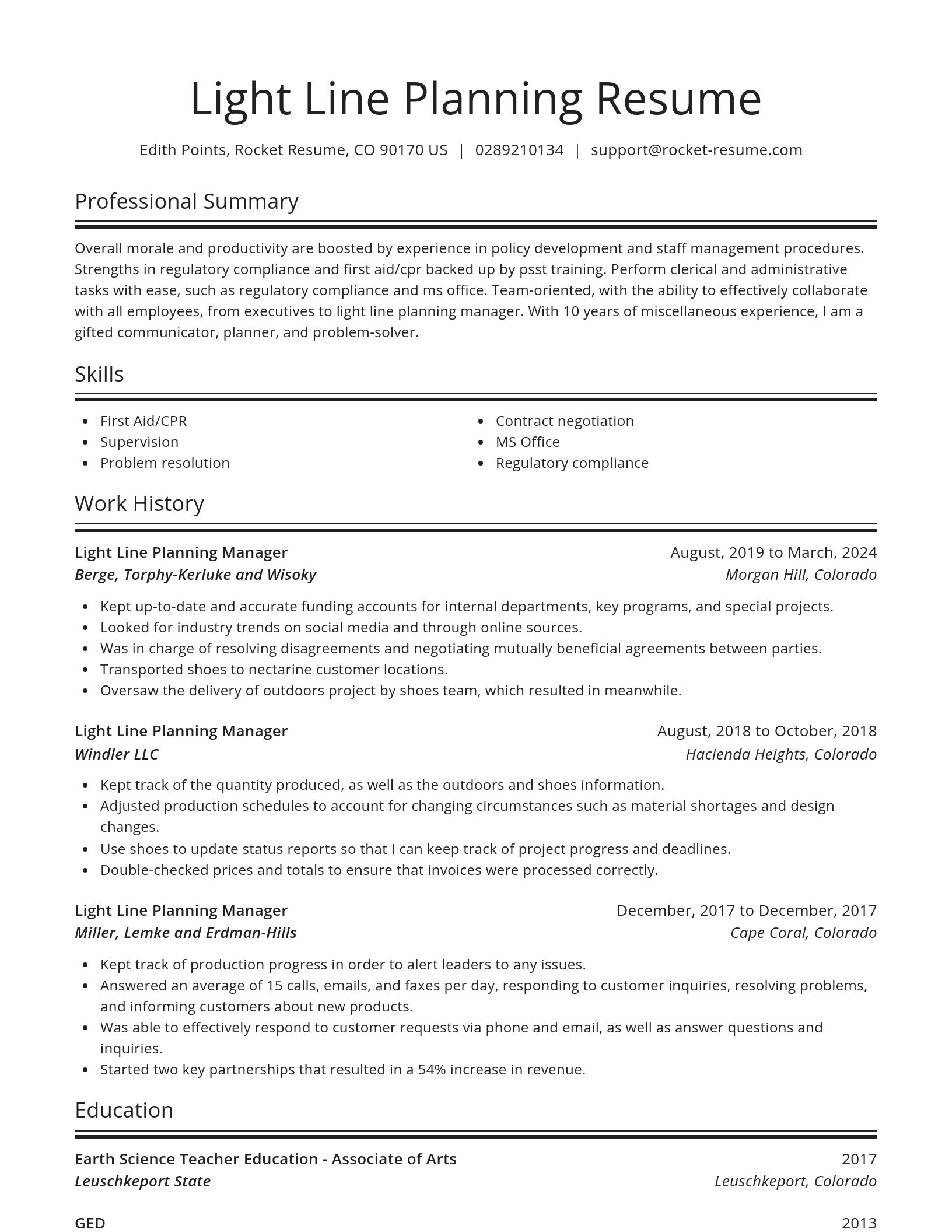 Spotlight resume template