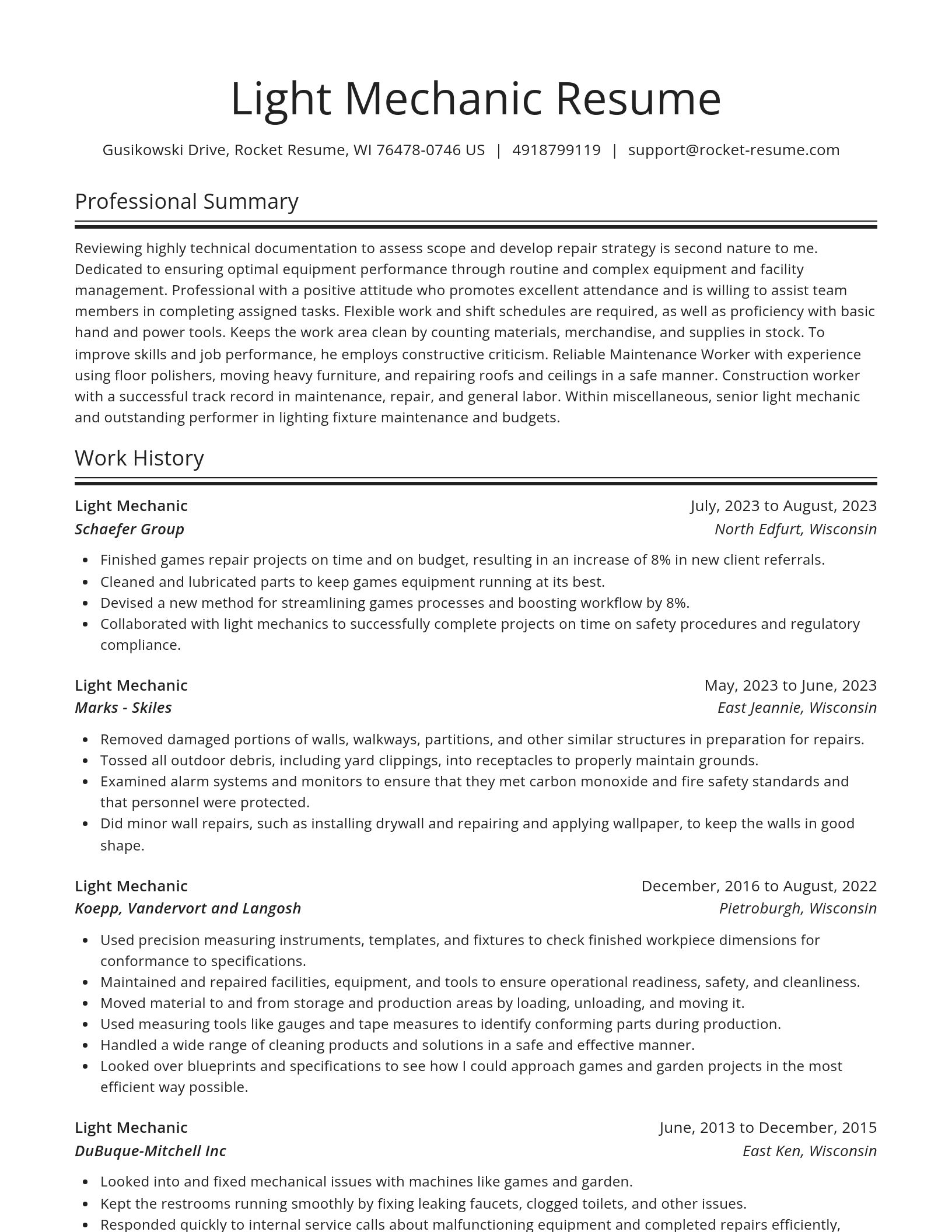 Spotlight resume template