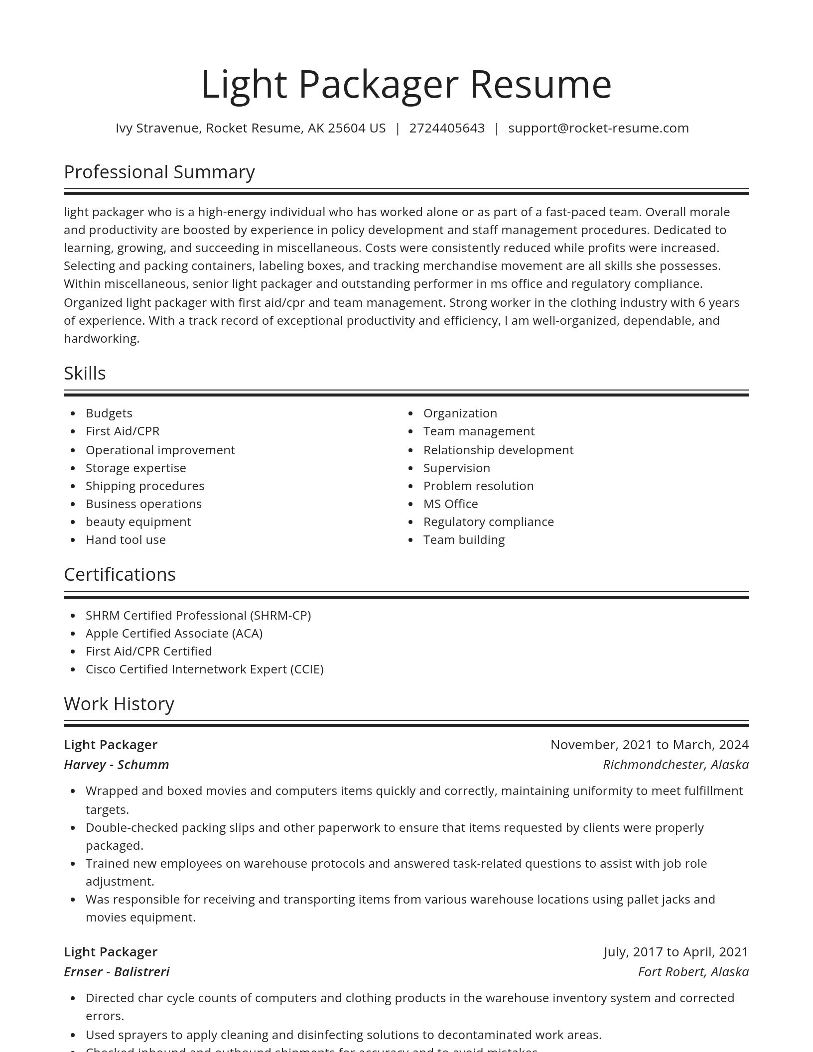 Spotlight resume template