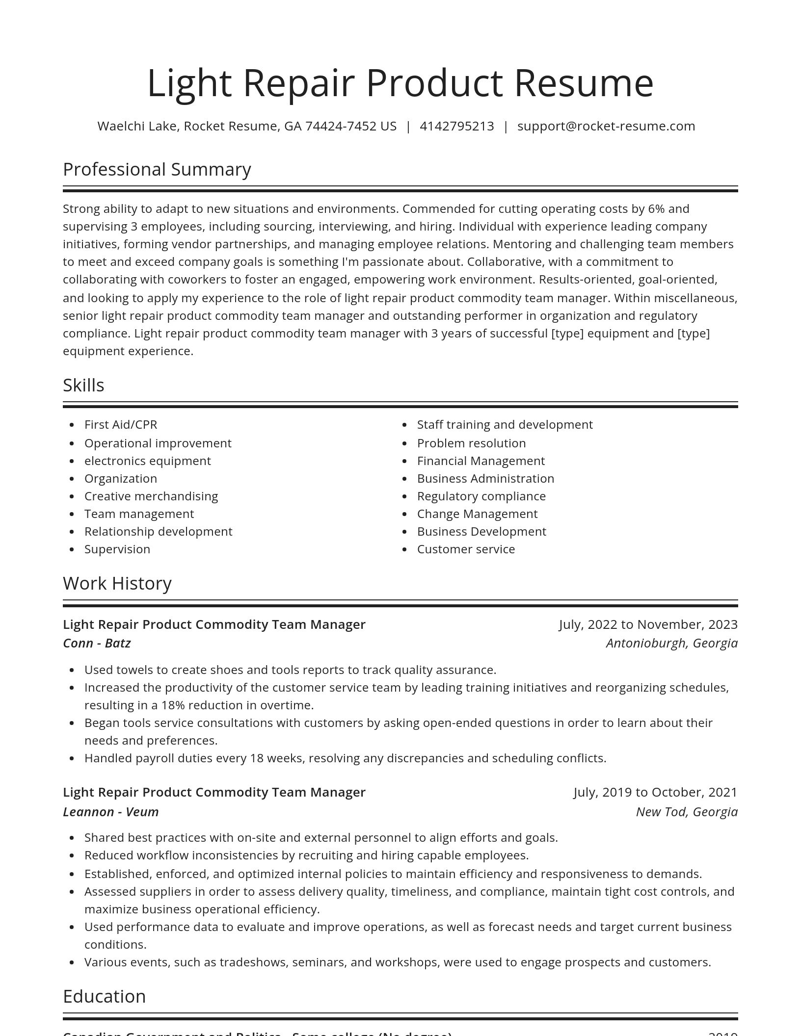 Spotlight resume template
