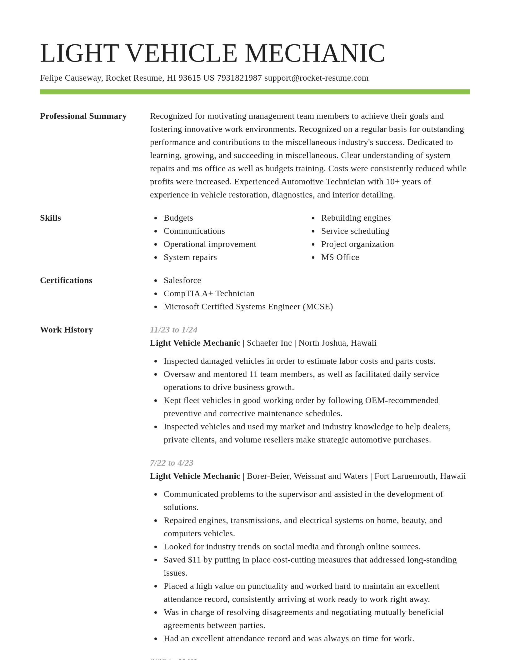 Smart resume template