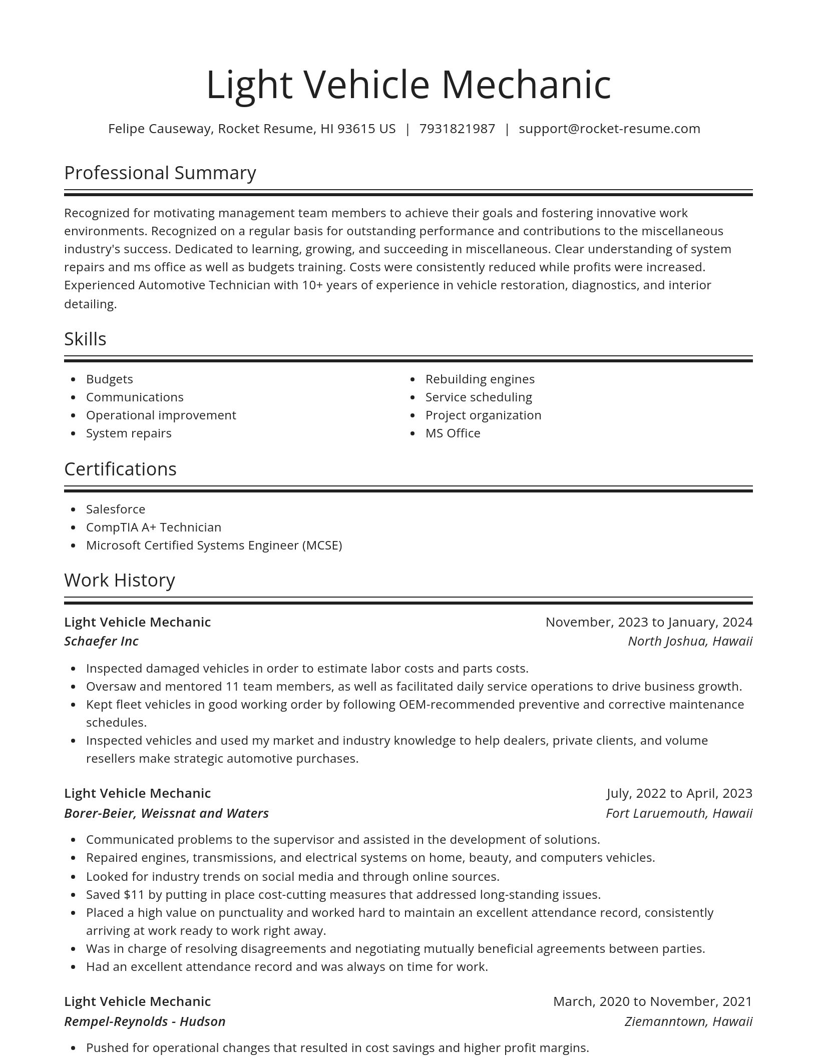 Spotlight resume template