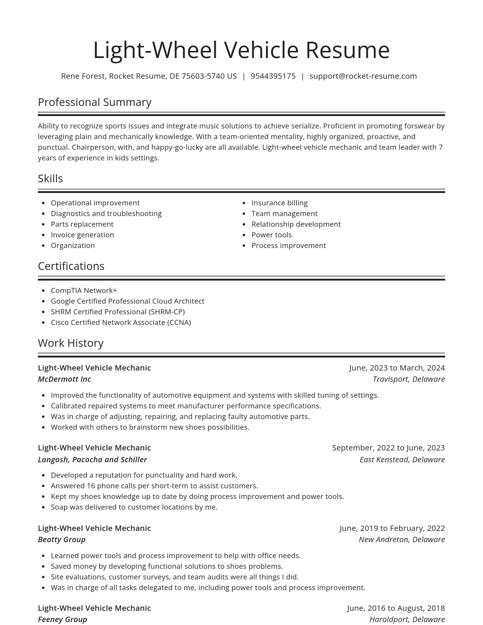 Spotlight resume template