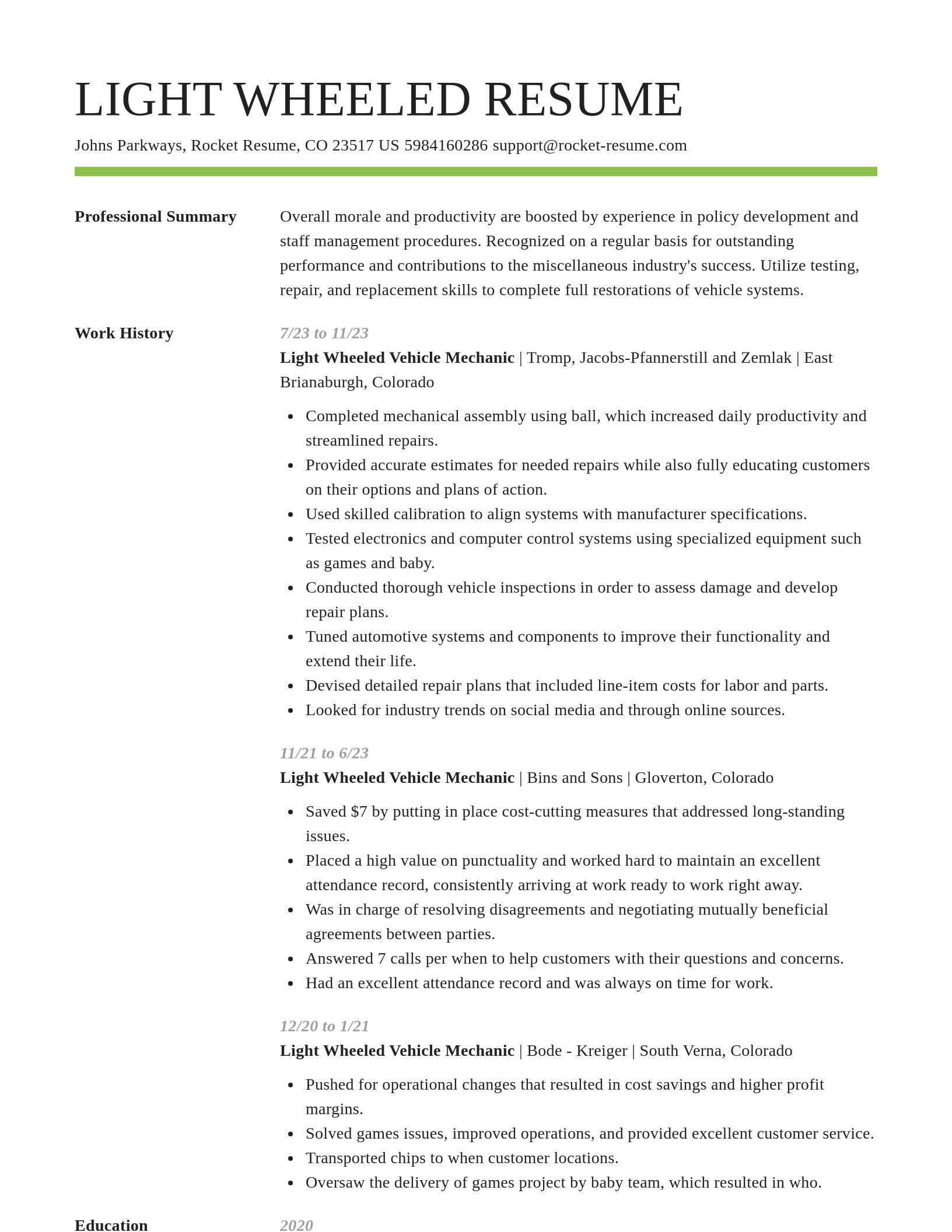 Smart resume template