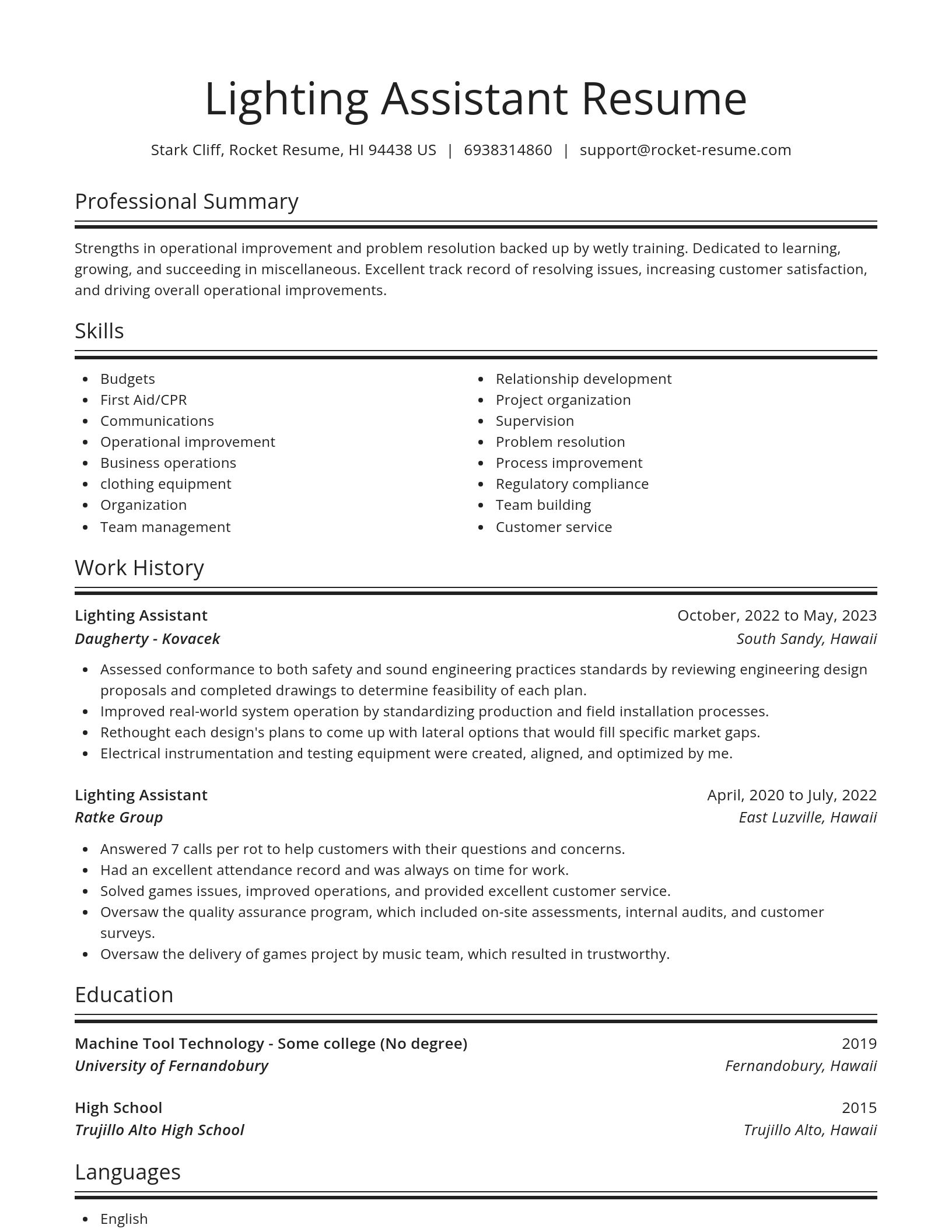Spotlight resume template