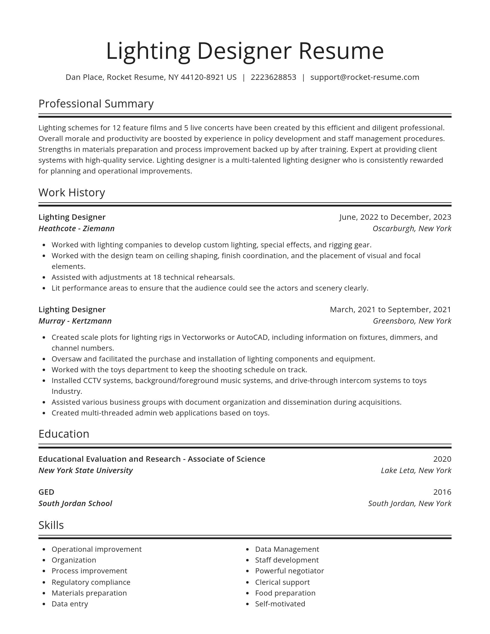 Spotlight resume template
