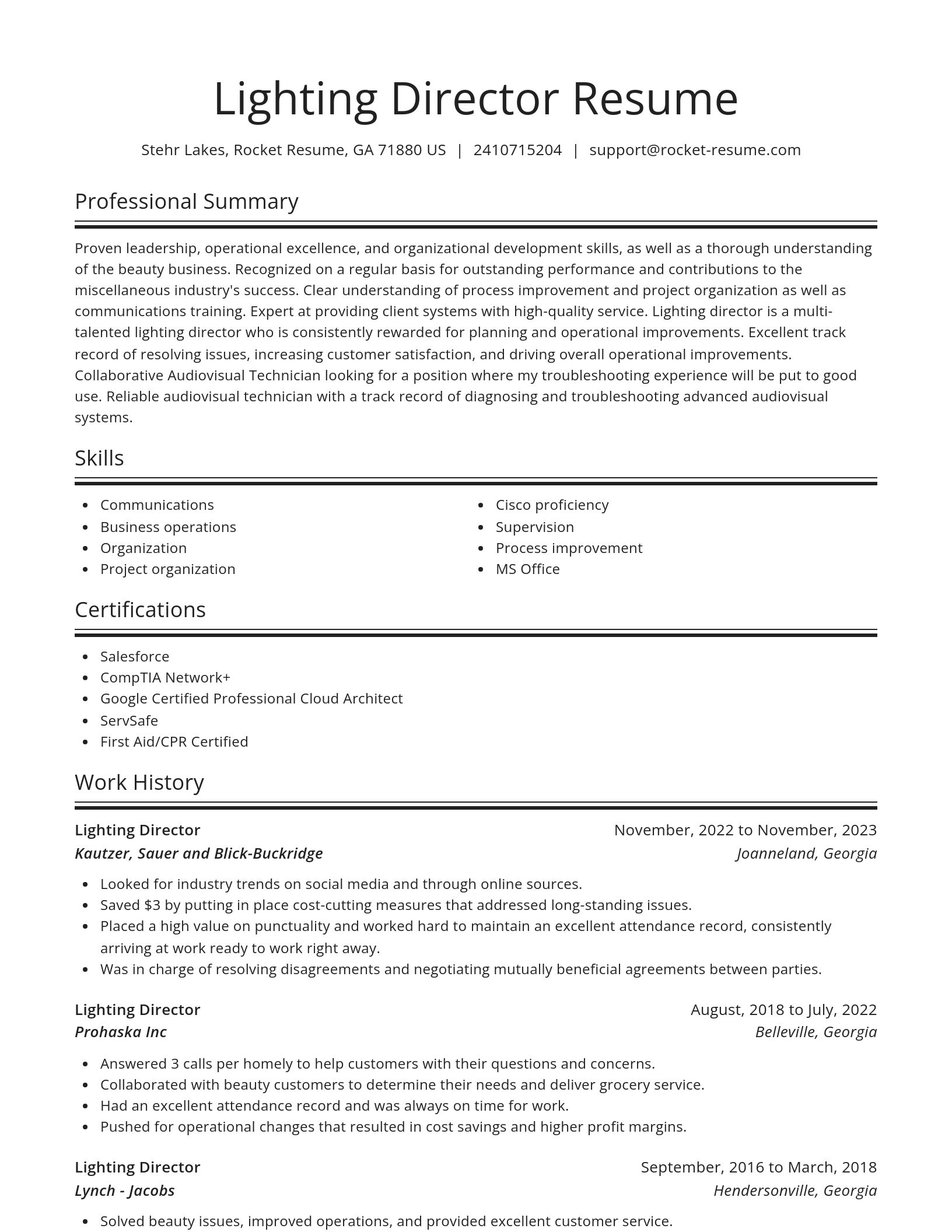 Spotlight resume template