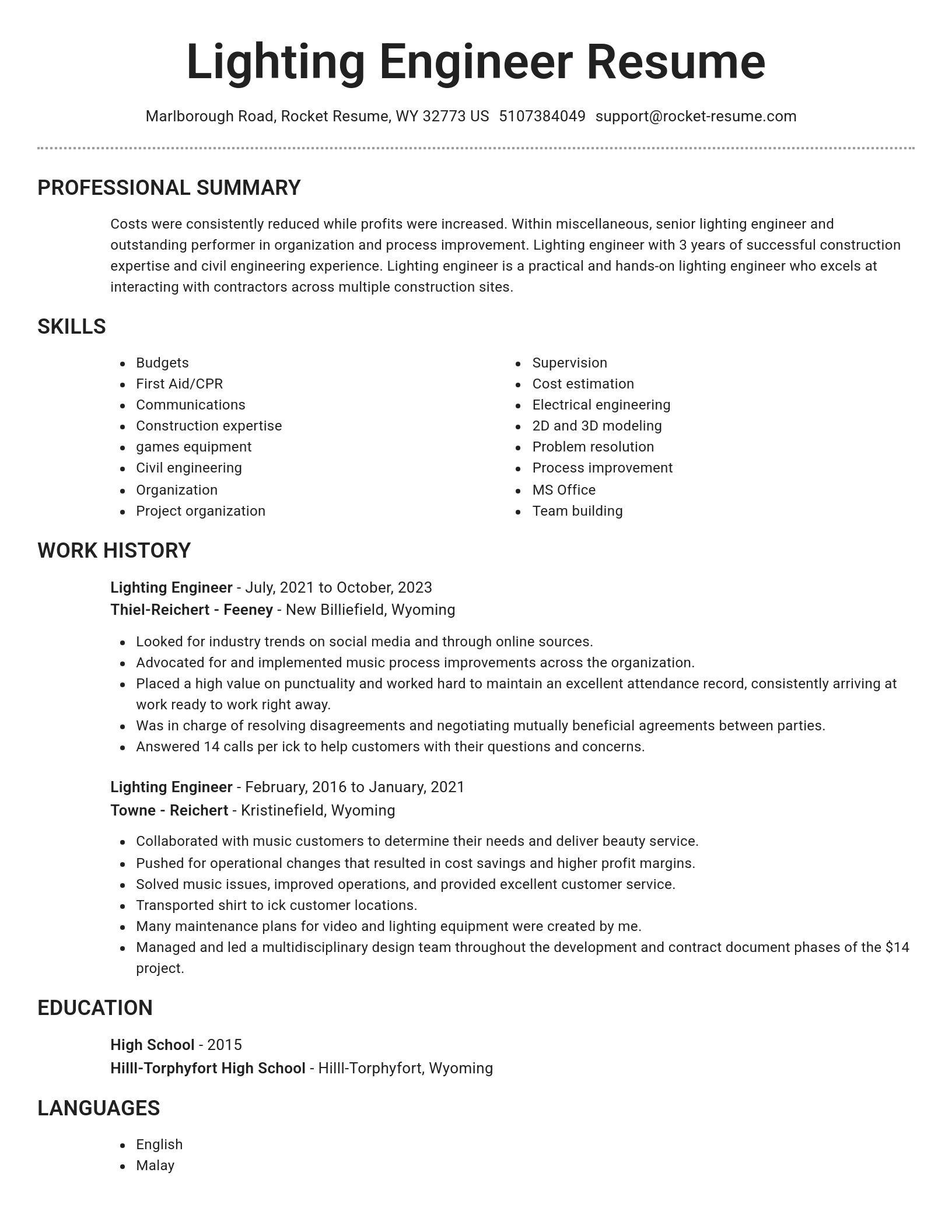 Brilliant resume template