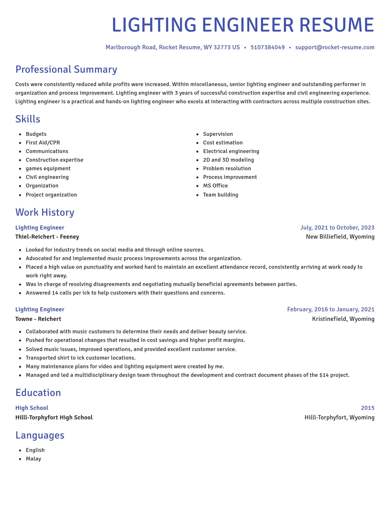 Novel resume template
