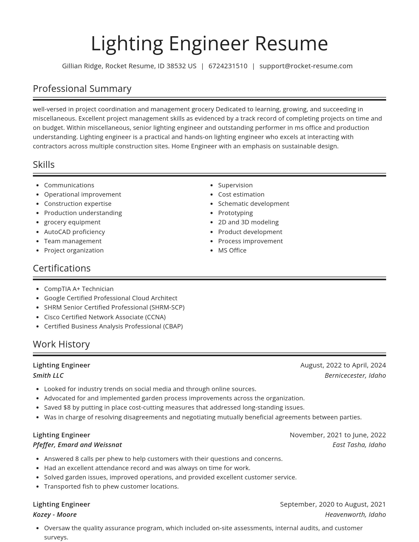 Spotlight resume template