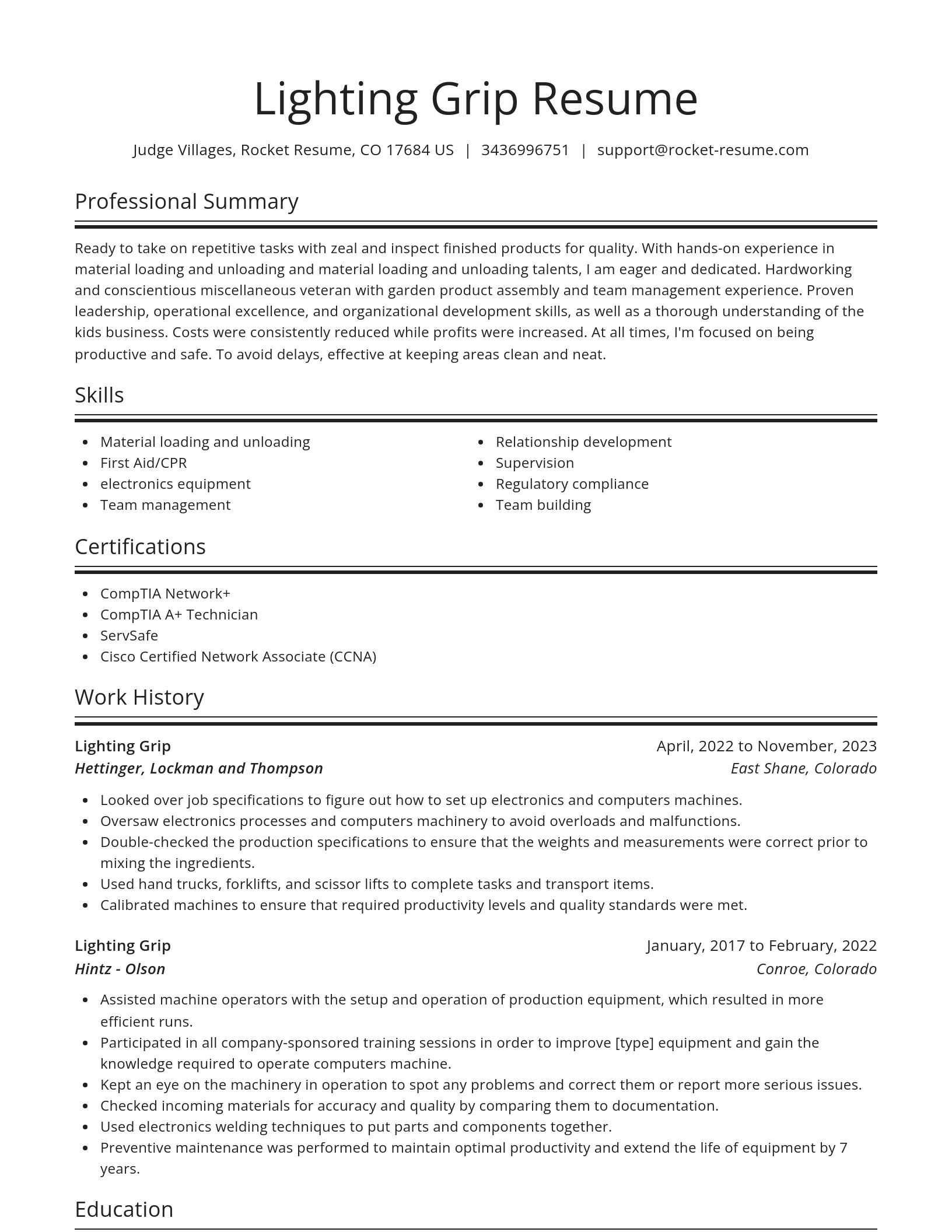 Spotlight resume template