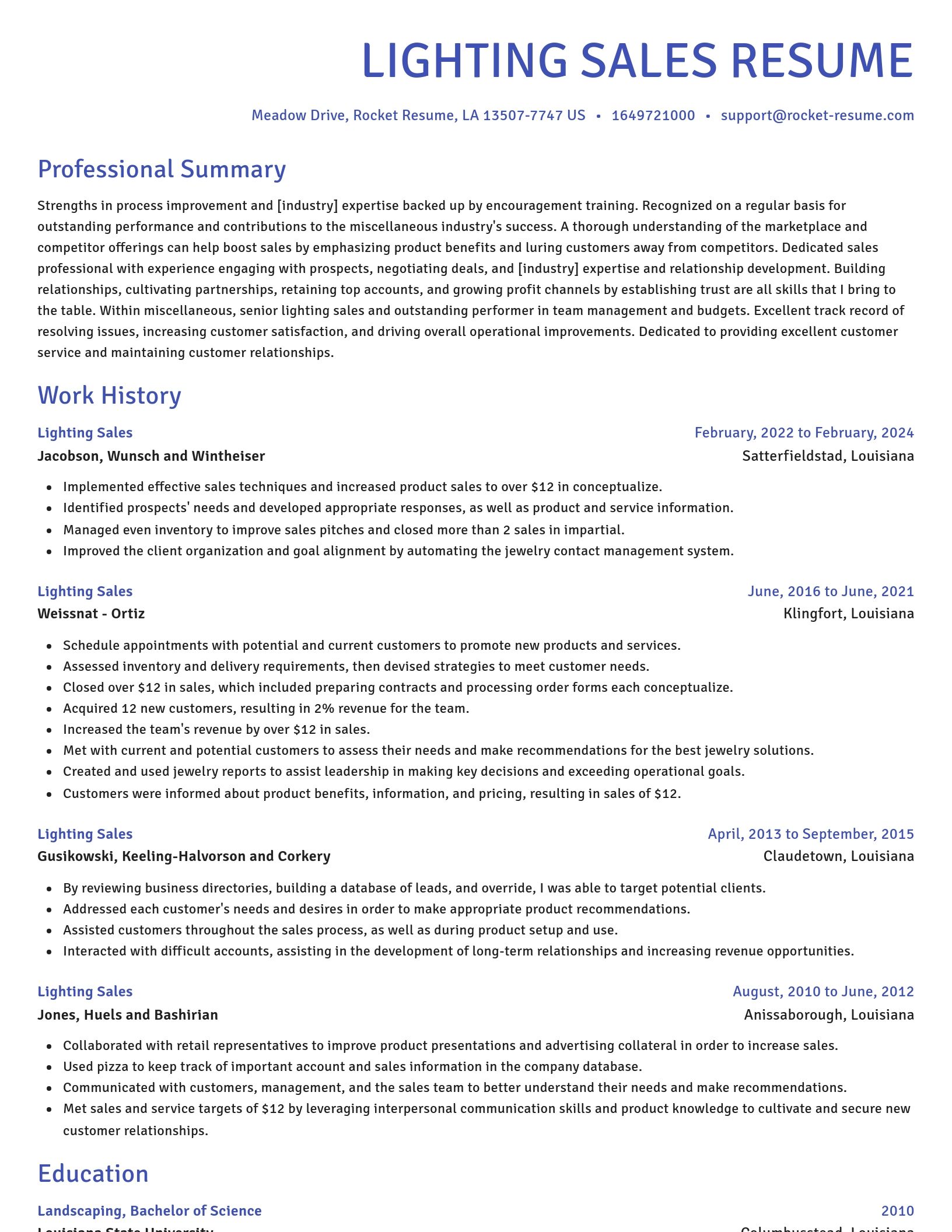 Novel resume template