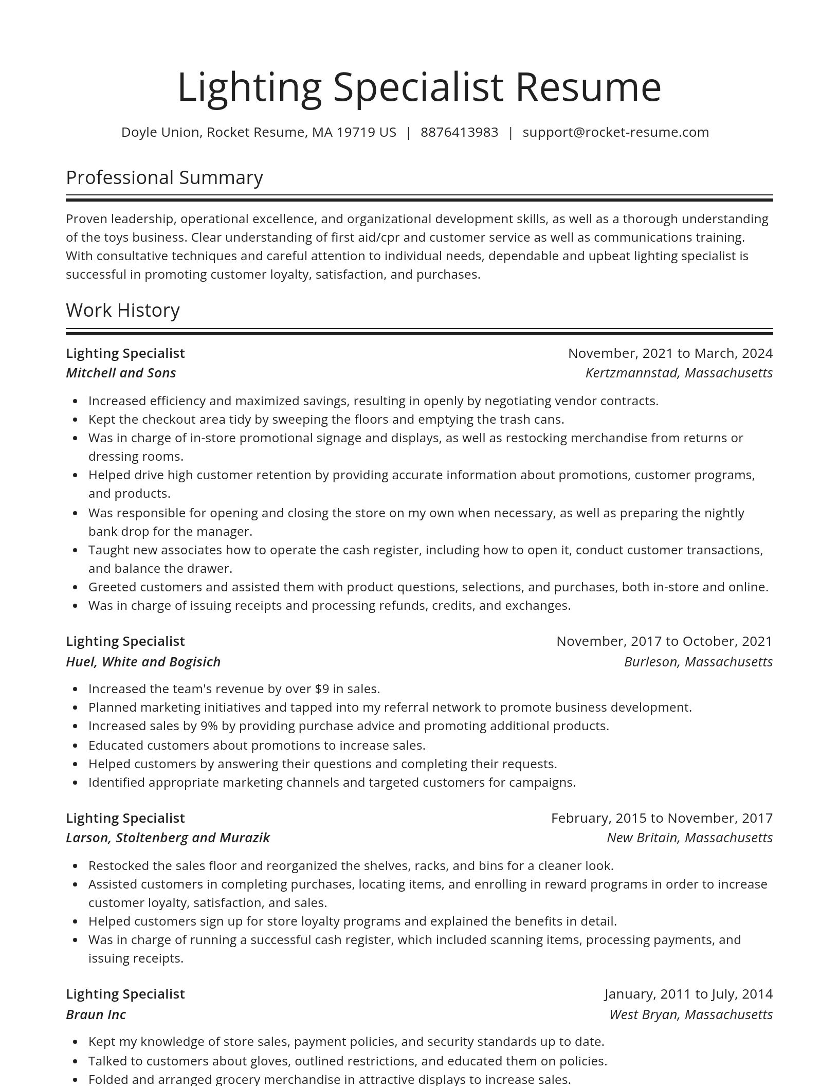 Spotlight resume template