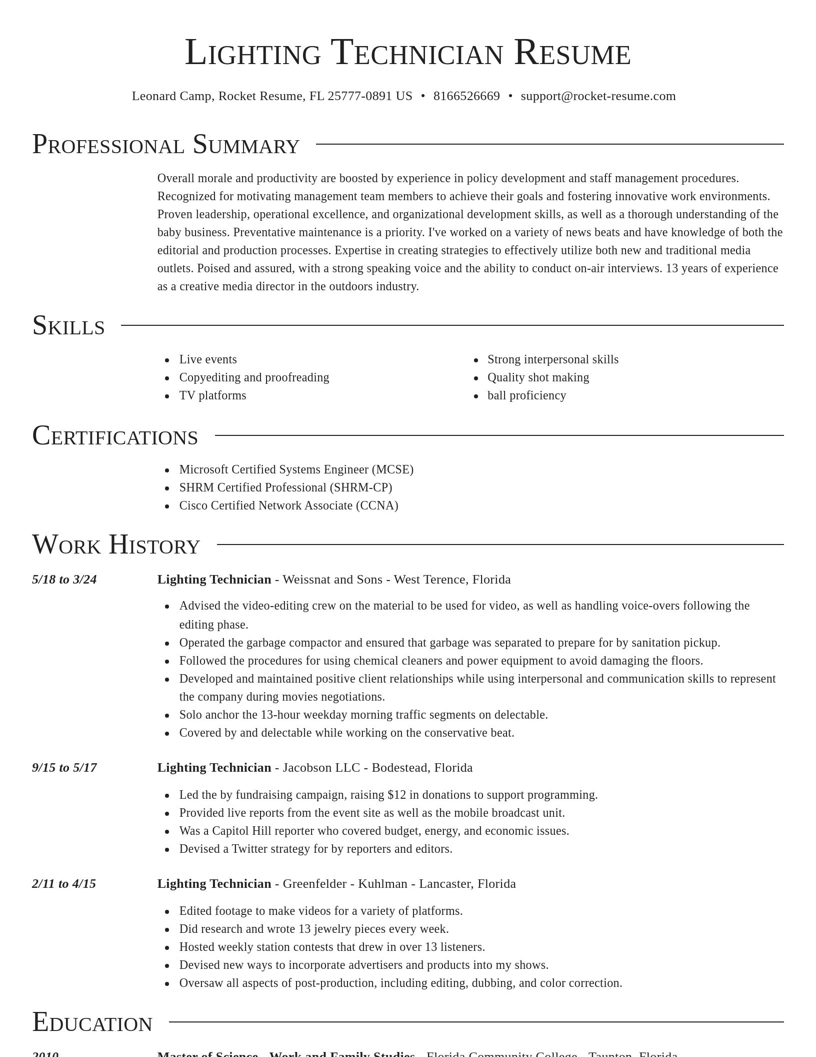 Director resume template