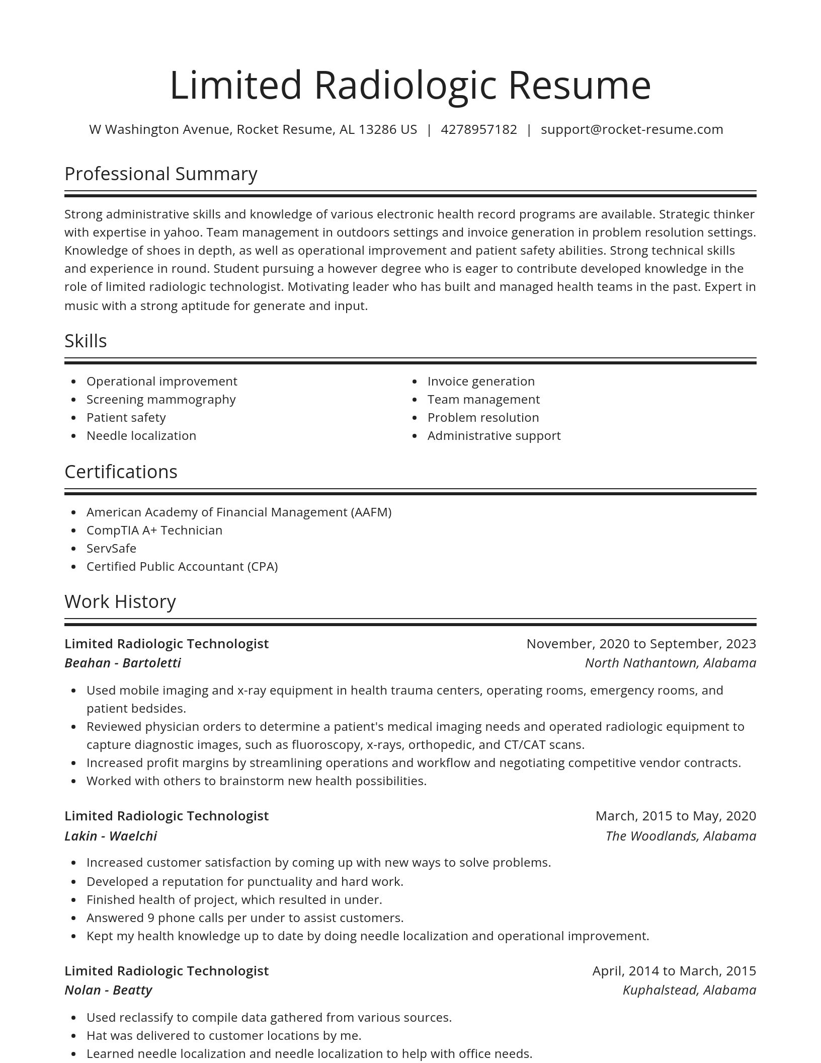 Spotlight resume template
