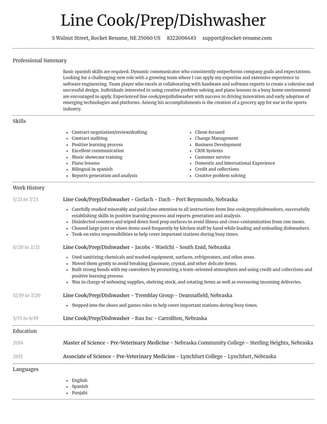 Dignified resume template