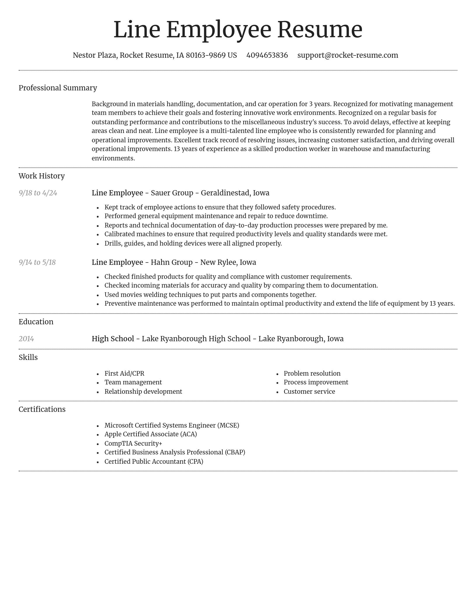 Dignified resume template