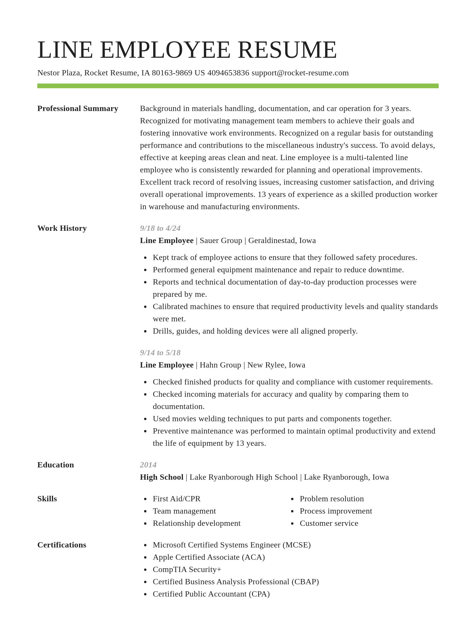 Smart resume template