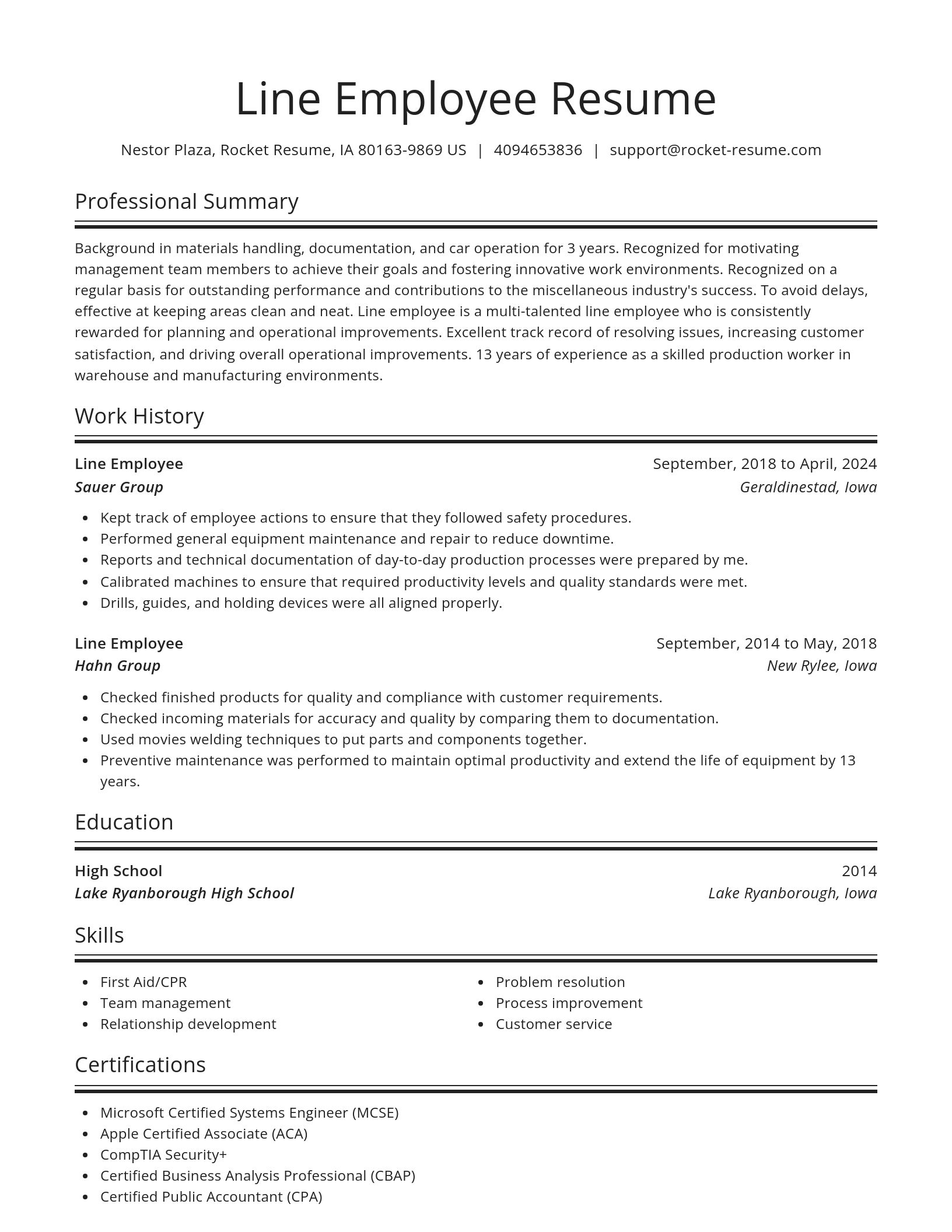 Spotlight resume template