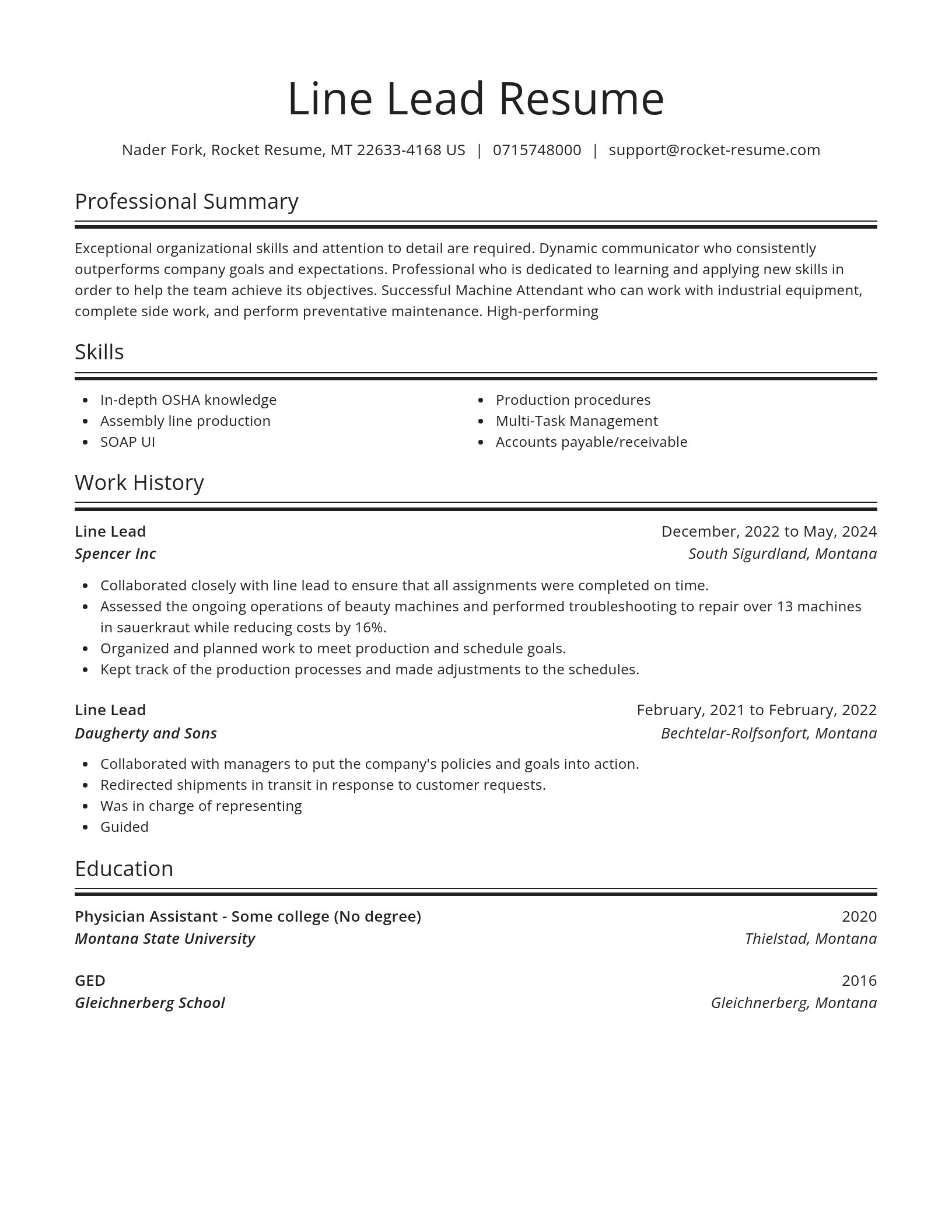 Spotlight resume template