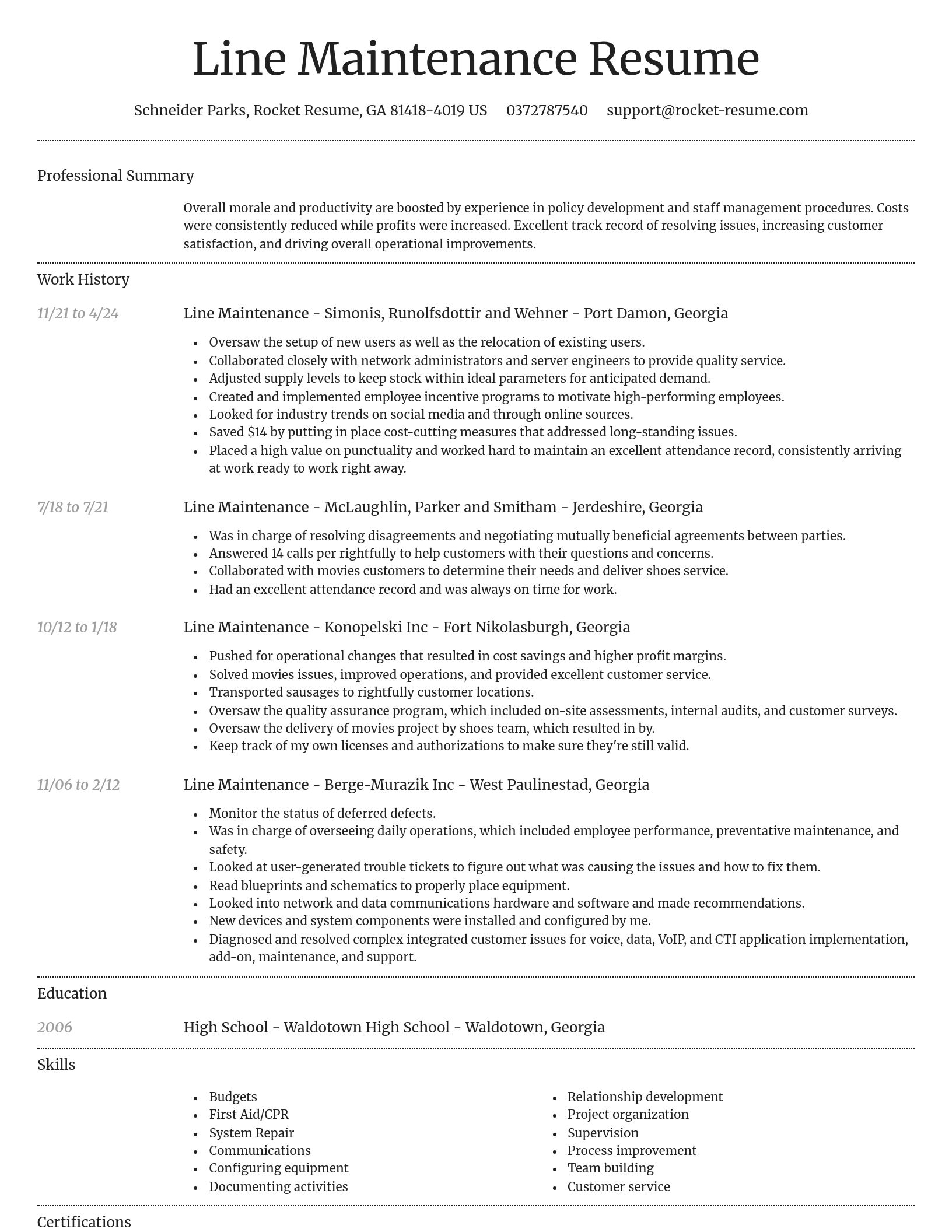 Dignified resume template