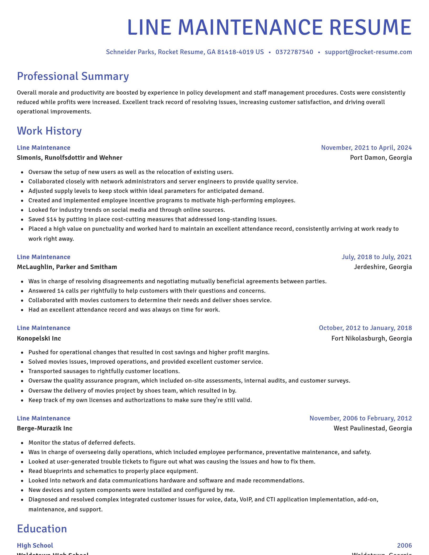 Novel resume template