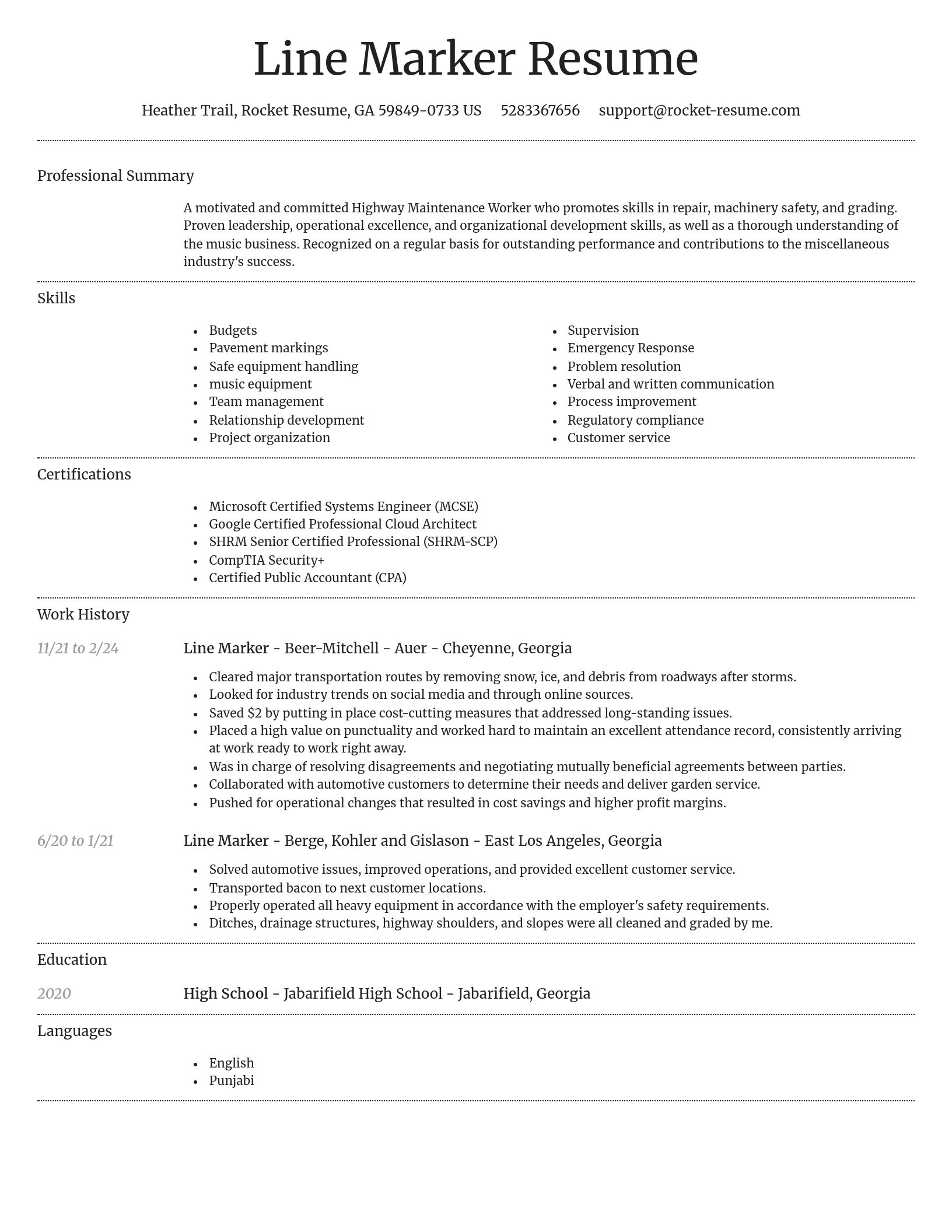 Dignified resume template