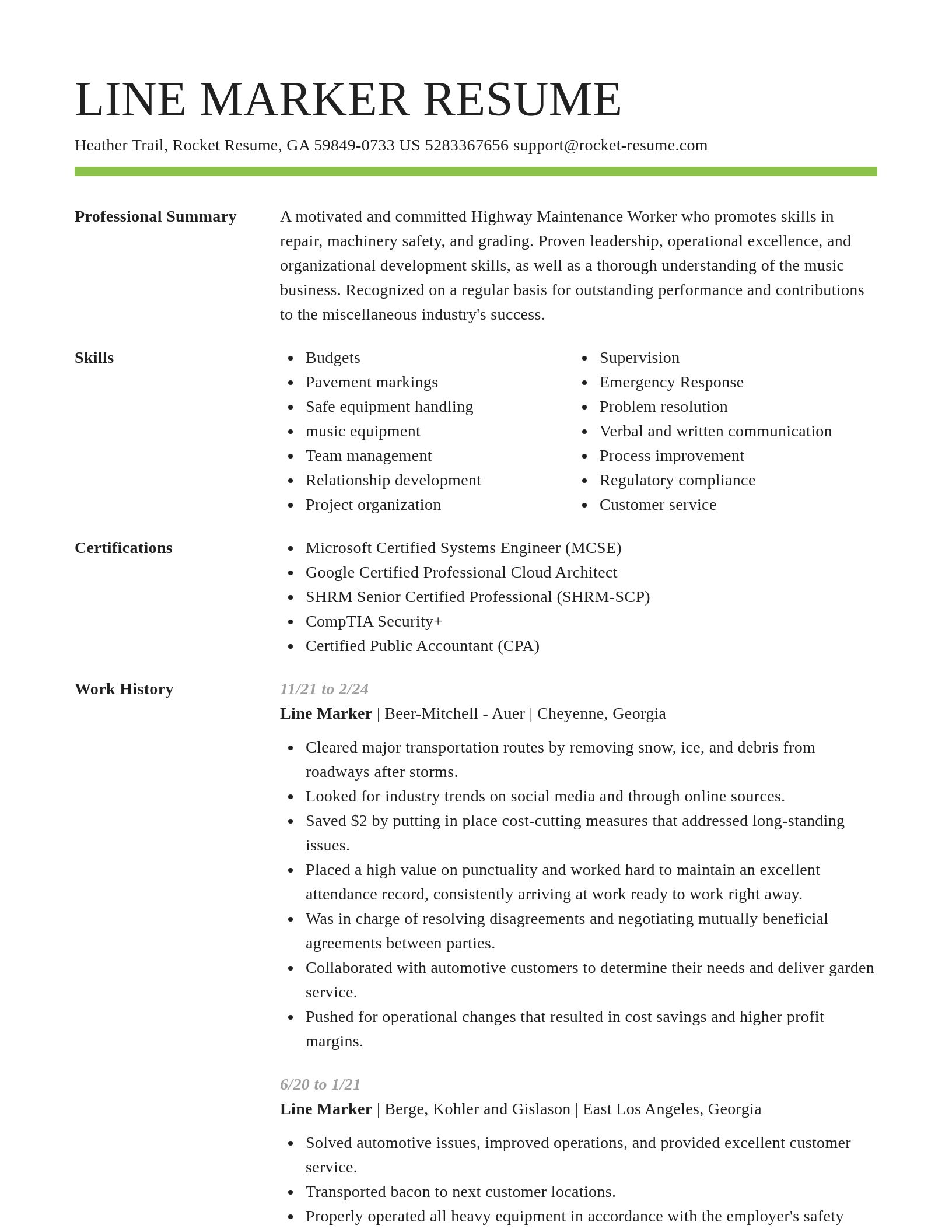 Smart resume template