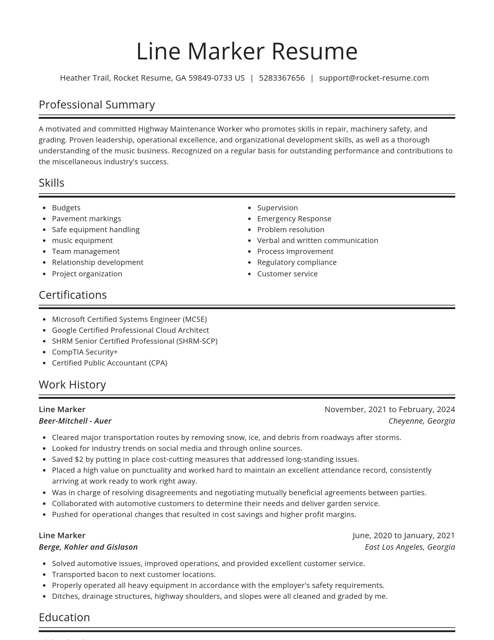 Spotlight resume template