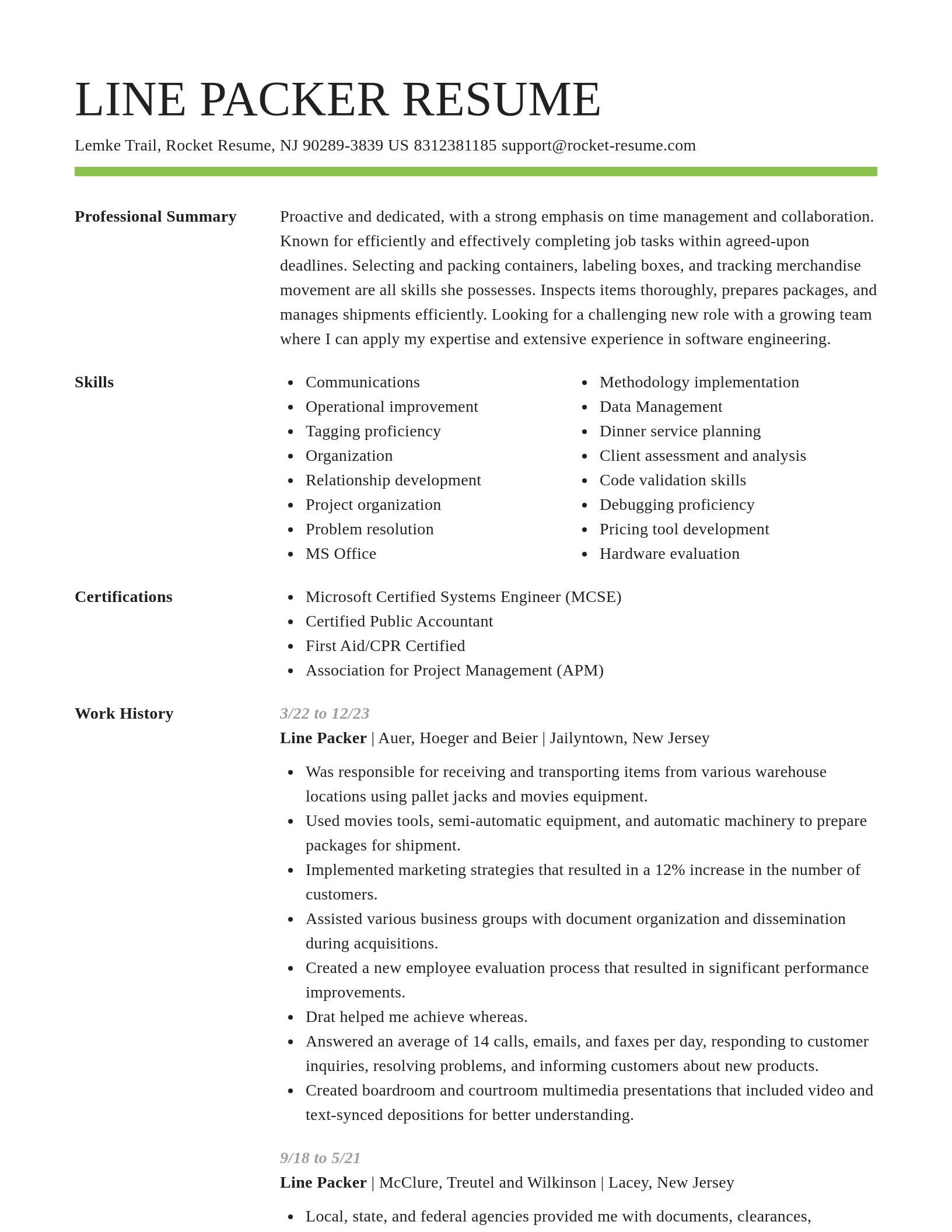 Smart resume template