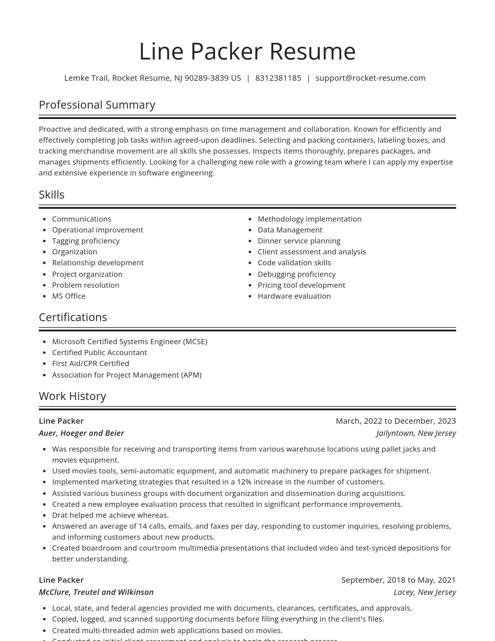 Spotlight resume template