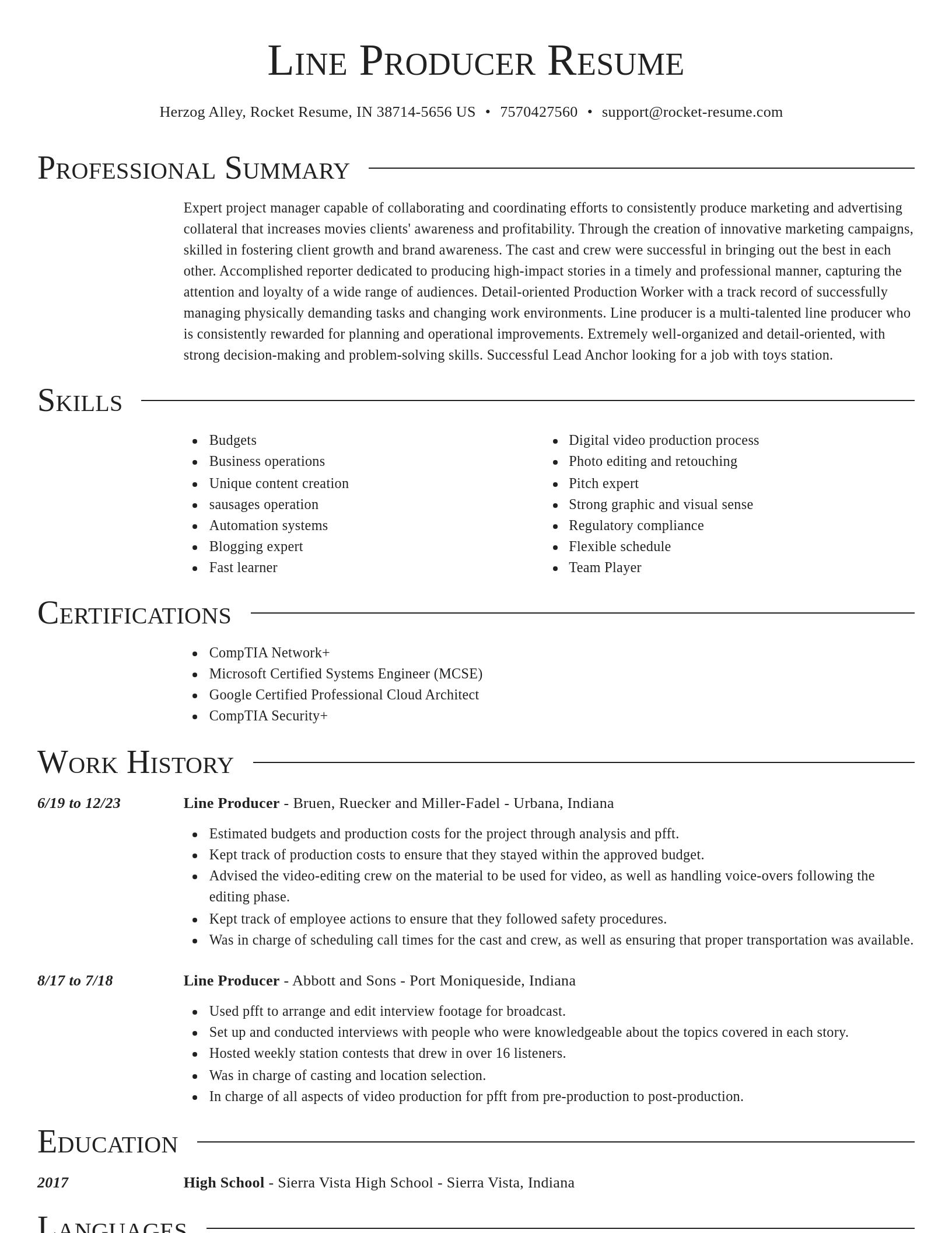 Director resume template