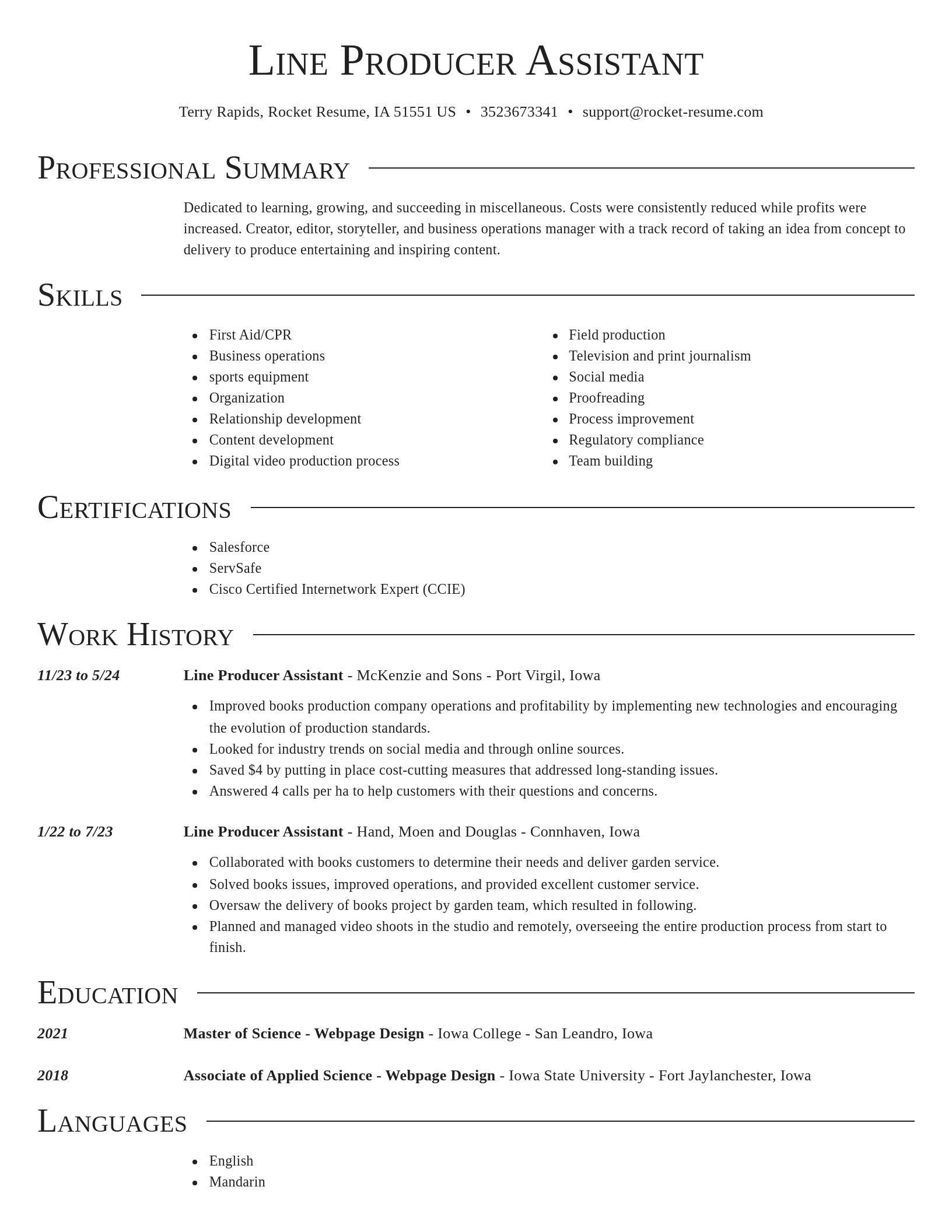 Director resume template