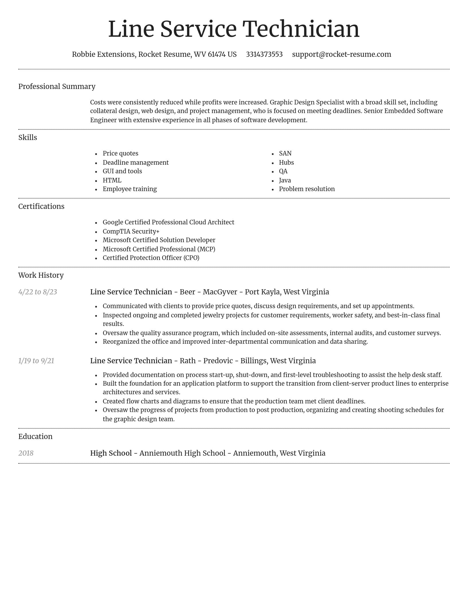 Dignified resume template