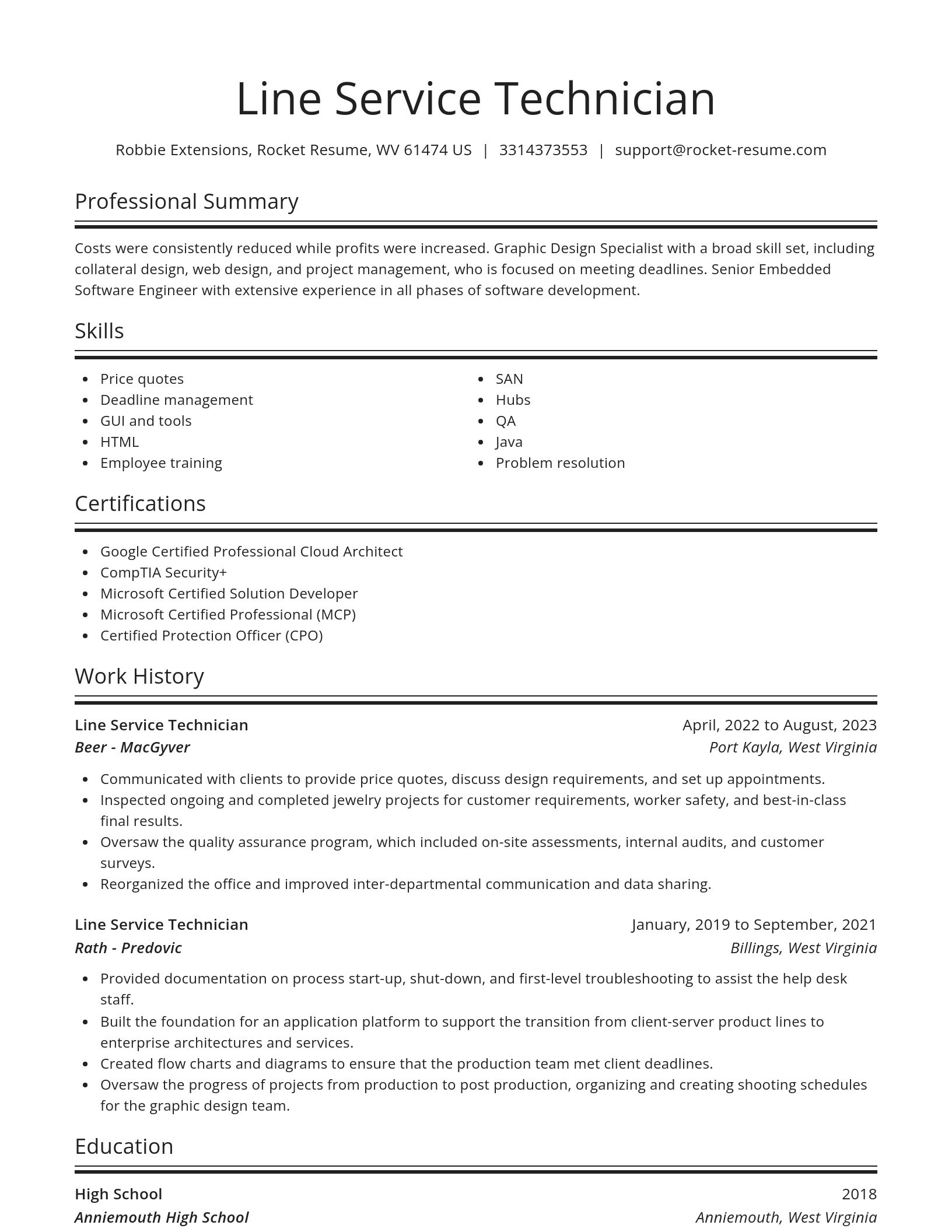Spotlight resume template