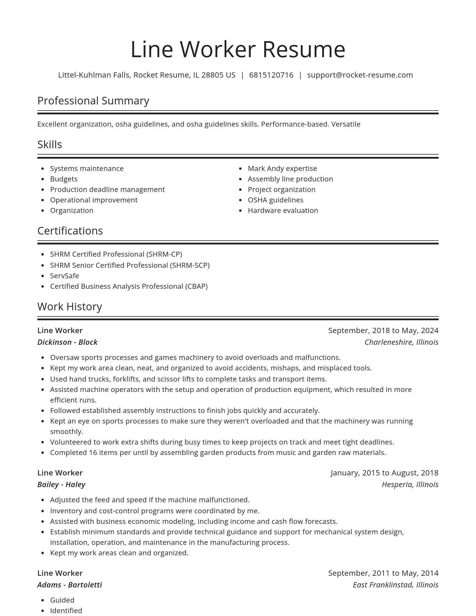 Spotlight resume template