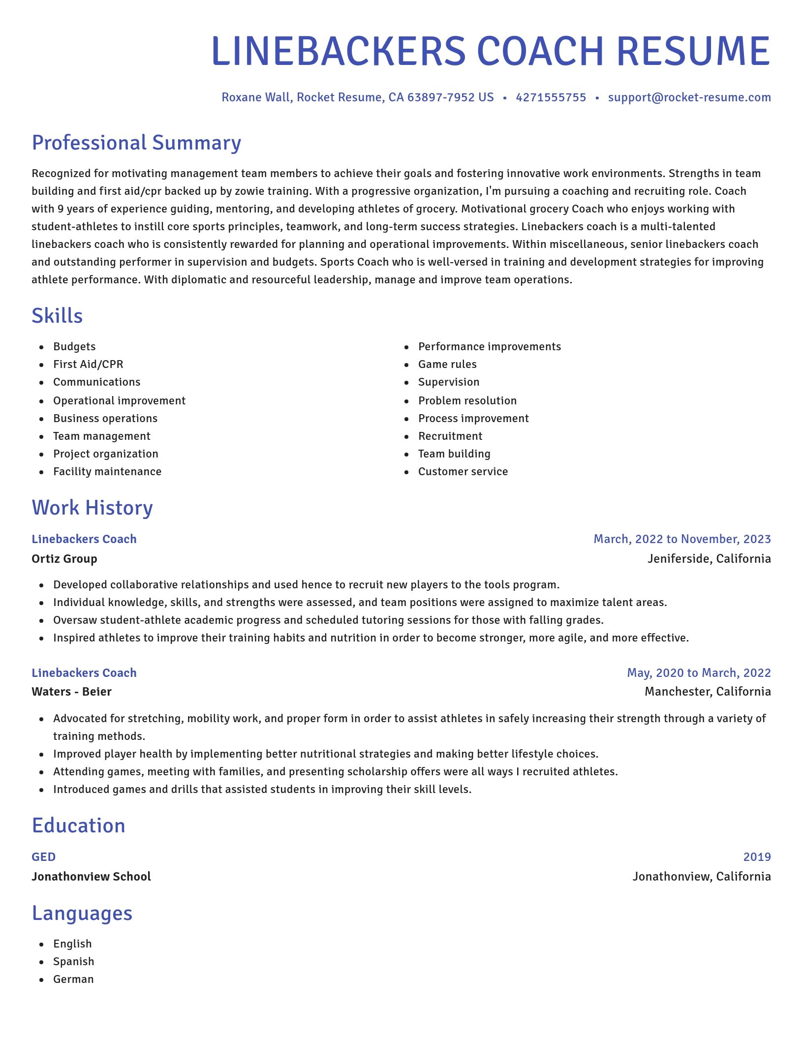 Novel resume template